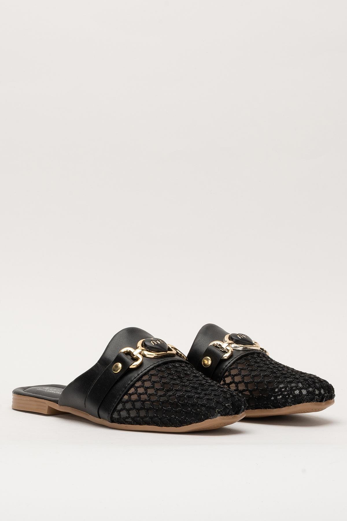 Kadın Tokalı FileliTerlik SİYAH - Görsel 4