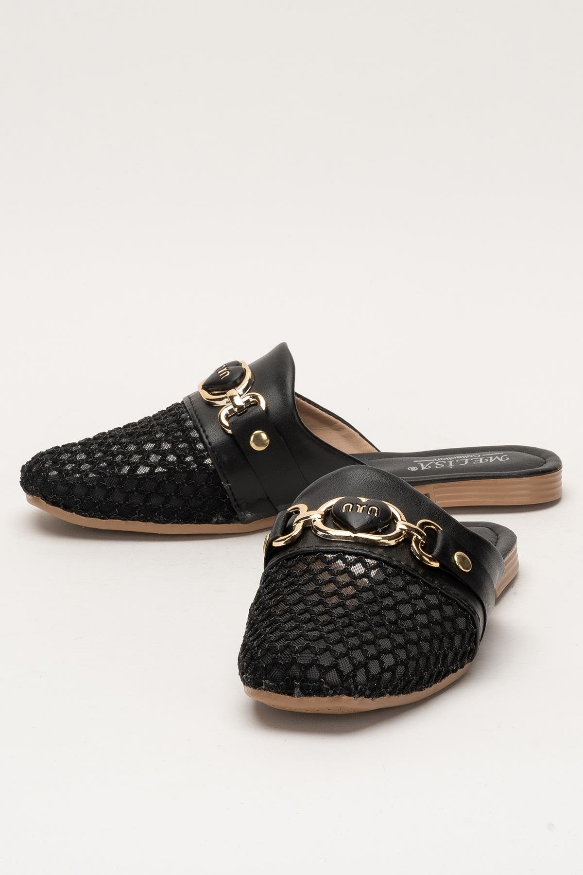 Kadın Tokalı FileliTerlik SİYAH - Görsel 6