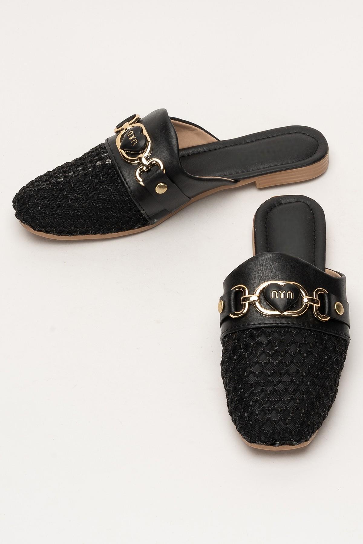 Kadın Tokalı FileliTerlik SİYAH - Görsel 8