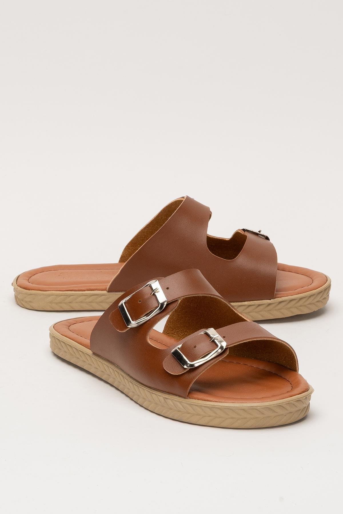 Kadın Çift Bant Ayarlanabilr Tokalı Terlik TABA - Görsel 3