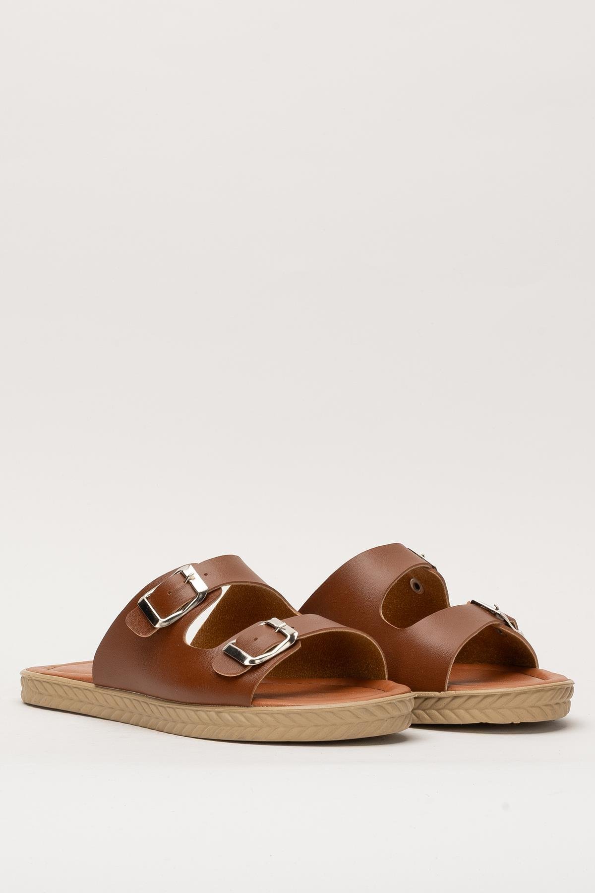 Kadın Çift Bant Ayarlanabilr Tokalı Terlik TABA - Görsel 4