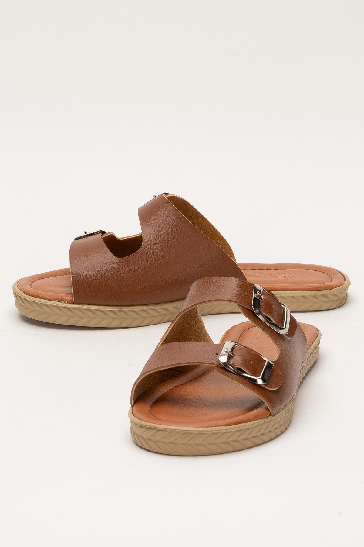 Kadın Çift Bant Ayarlanabilr Tokalı Terlik TABA - Görsel 5