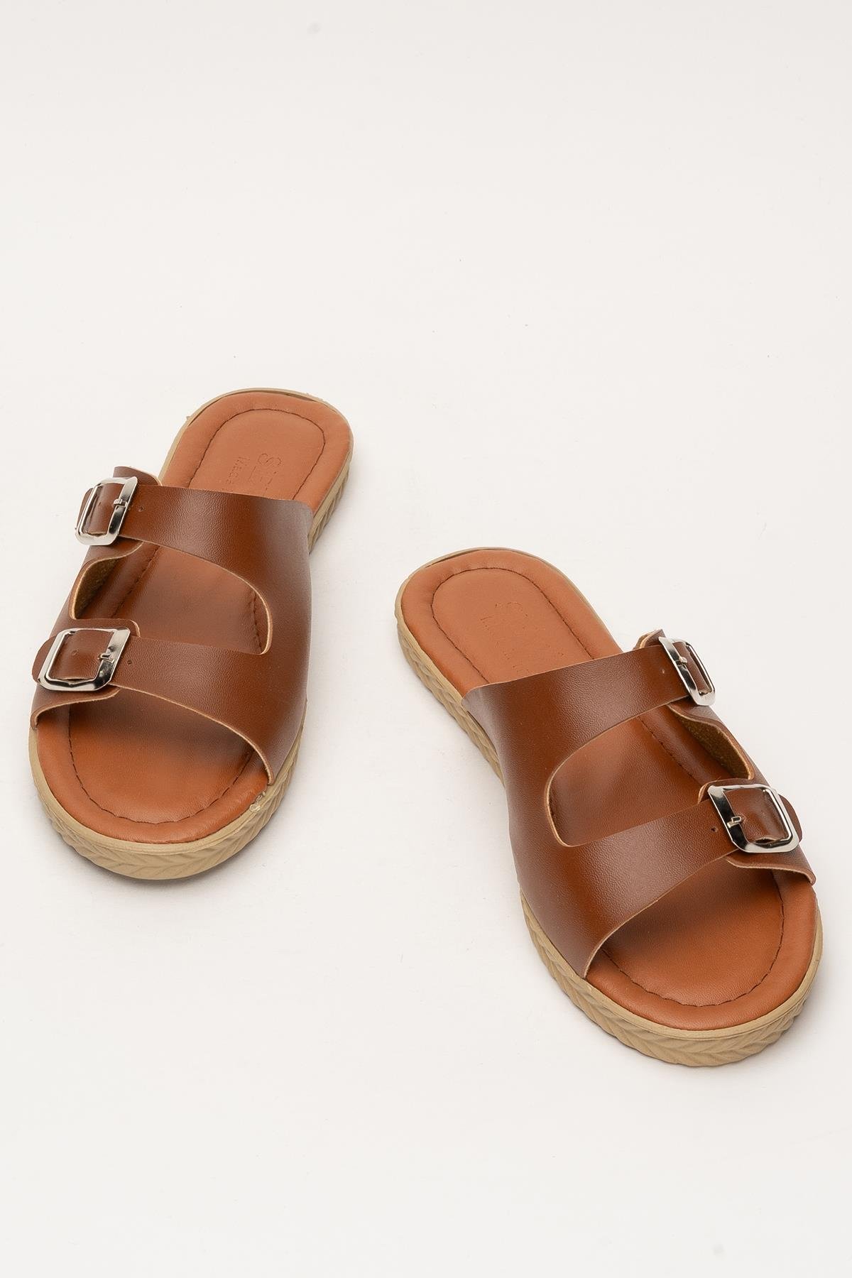 Kadın Çift Bant Ayarlanabilr Tokalı Terlik TABA - Görsel 6