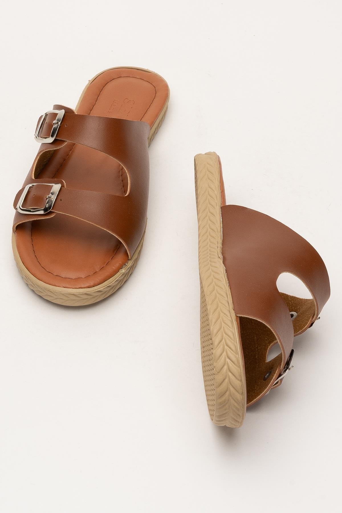 Kadın Çift Bant Ayarlanabilr Tokalı Terlik TABA - Görsel 7