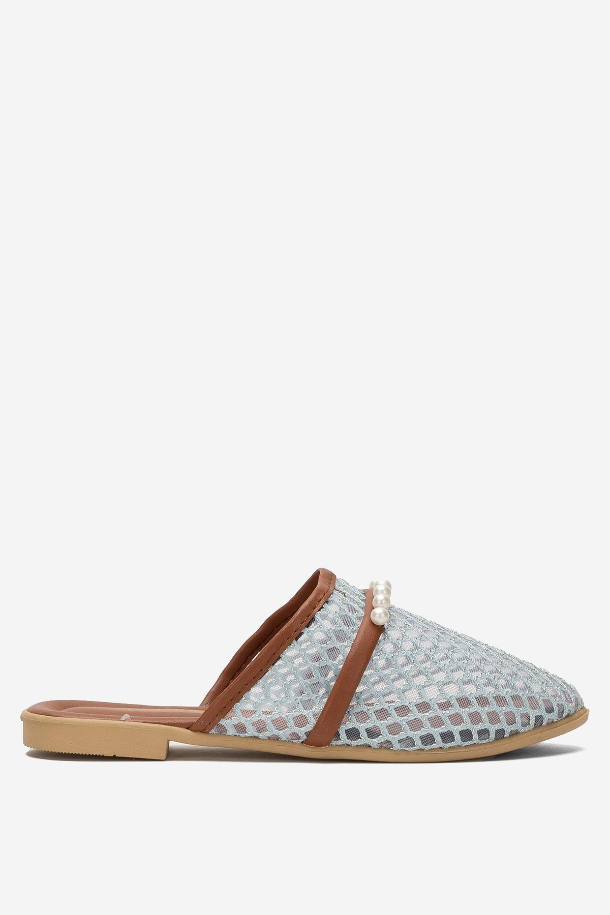 Kadın İnci Kemerli FileliTerlik MAVİ - Görsel 2