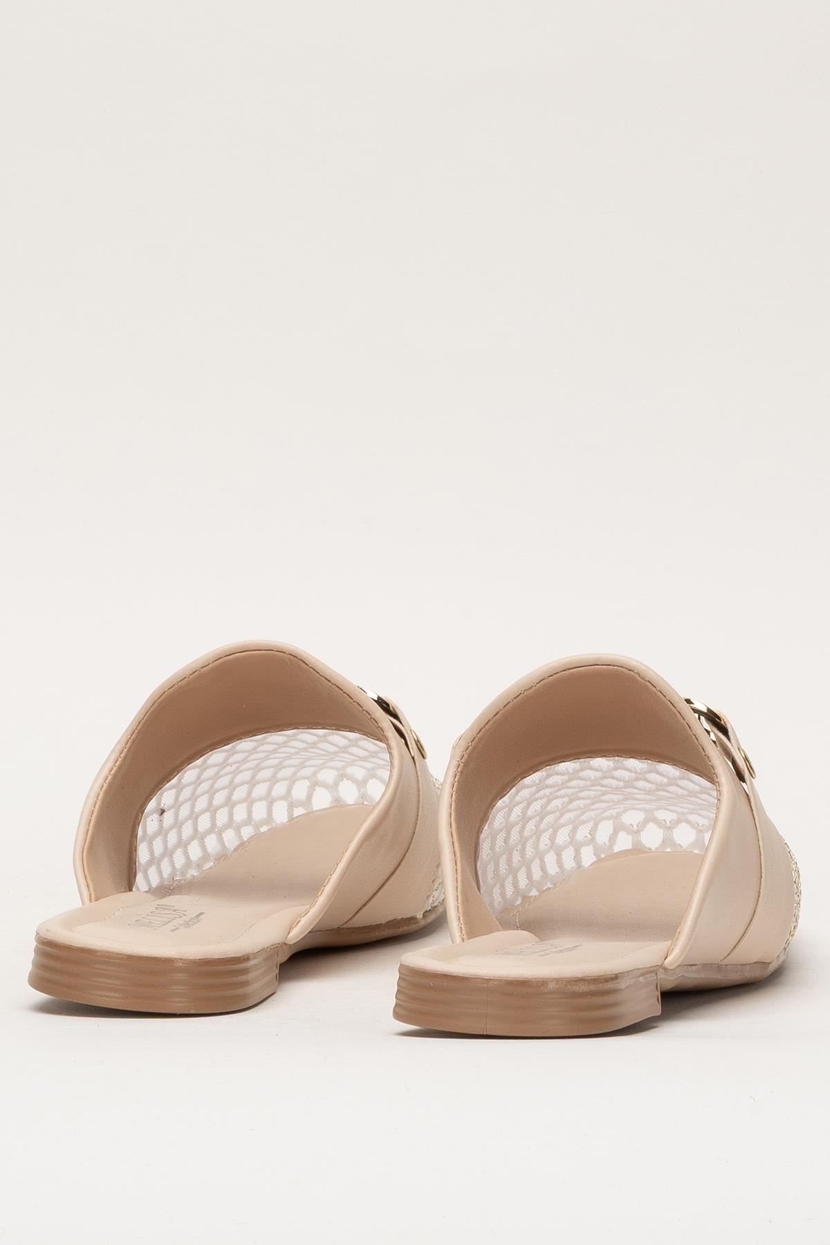 Kadın Tokalı FileliTerlik KREM - Görsel 5