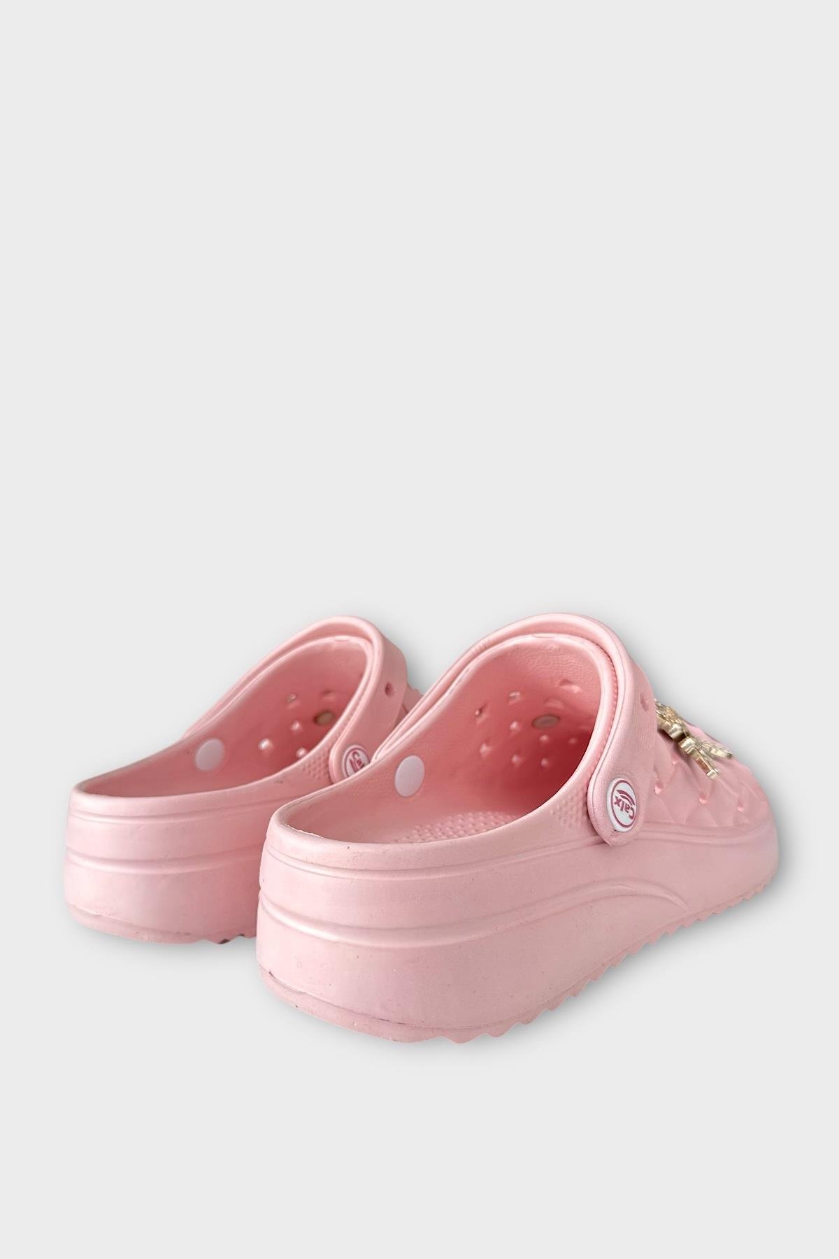 Kadın Taşlı Comfort Hafif Yüksek Taban Yazlık Sandalet Terlik PUDRA - Görsel 6