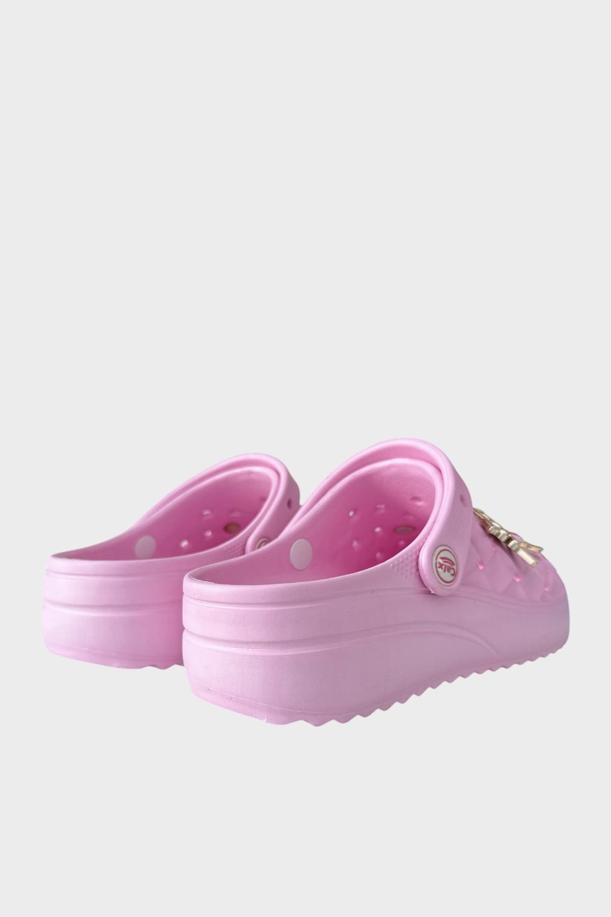 Kadın Taşlı Comfort Hafif Yüksek Taban Yazlık Sandalet Terlik PEMBE - Görsel 6