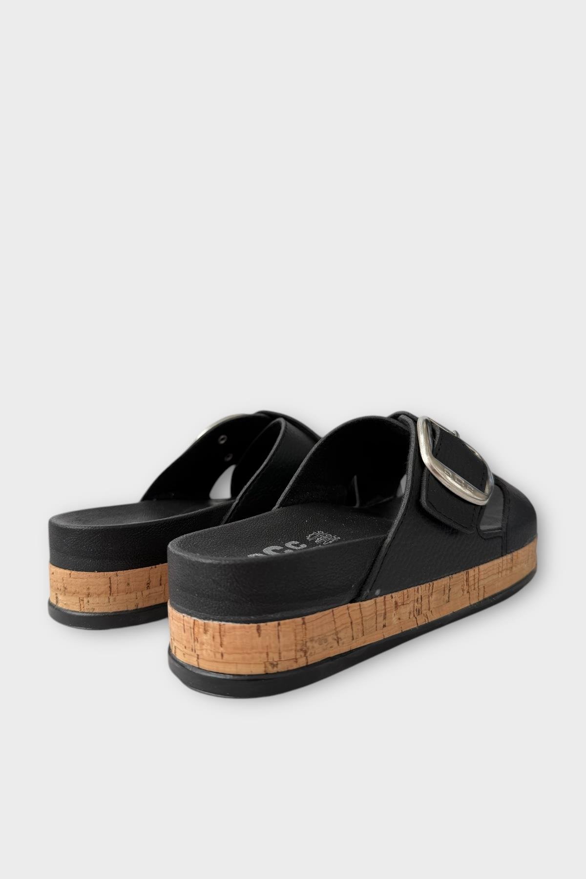 Kadın Günlük Terlik Kalın Taban Tokalı Çapraz Rahat Şık Yazlık Ev Plaj Tatil Terliği SİYAH - Görsel 6