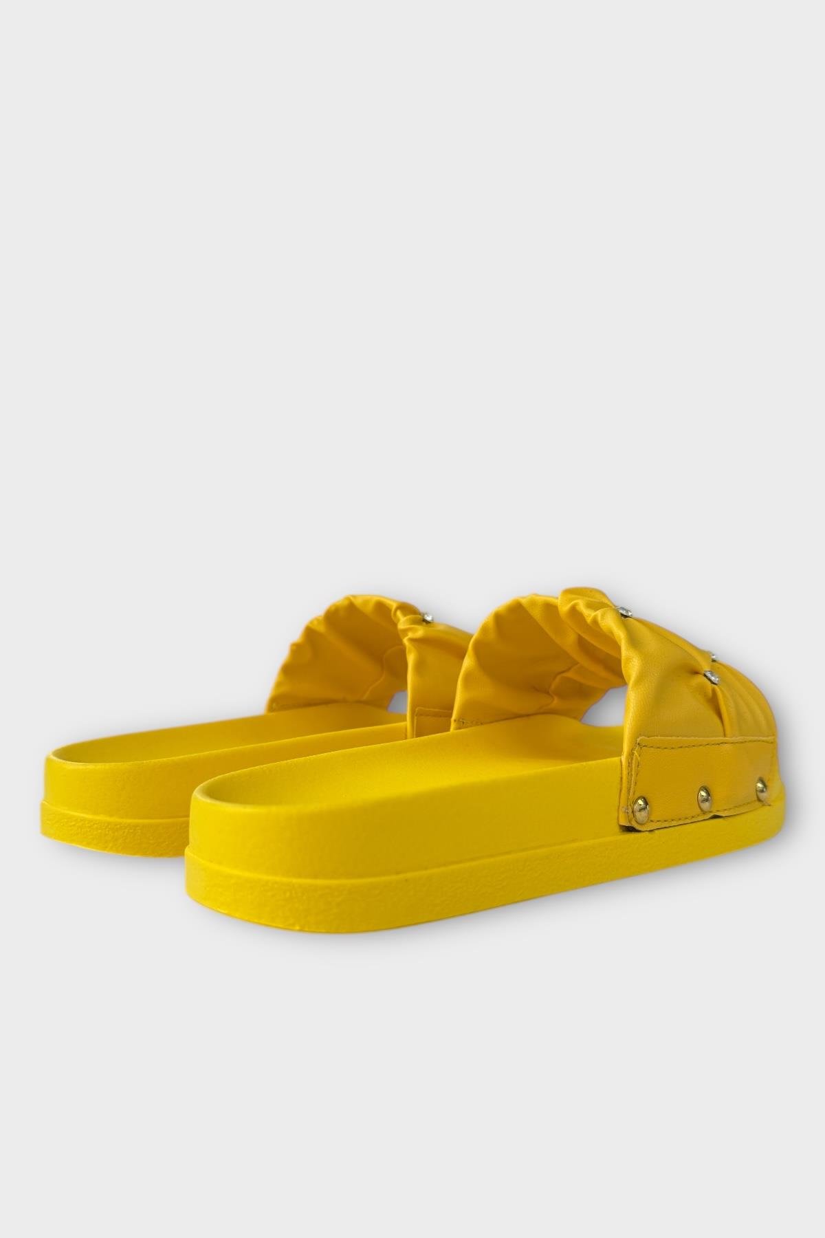 Kadın Günlük Terlik Yumuşak Hafif Taban Şık Ortopedik Yazlık Ev Plaj Tatil Terliği SARI - Görsel 6