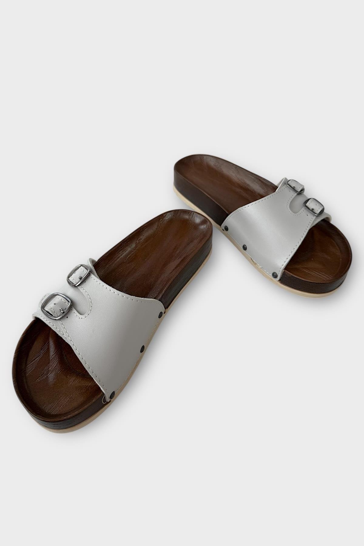 Kadın Günlük Terlik Ayarlanabilir Çift Bant Şık Ortopedik Yazlık Ev Plaj Tatil Terliği GRİ - Görsel 4