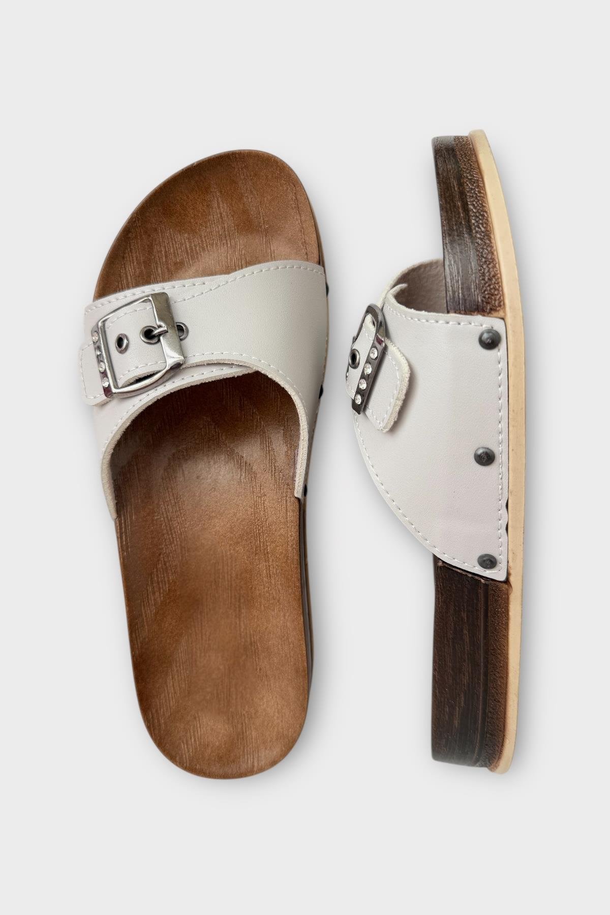 Kadın Günlük Terlik Ayarlanabilir Tek Bant Şık Ortopedik Yazlık Ev Plaj Tatil İş Terliği GRİ - Görsel 7