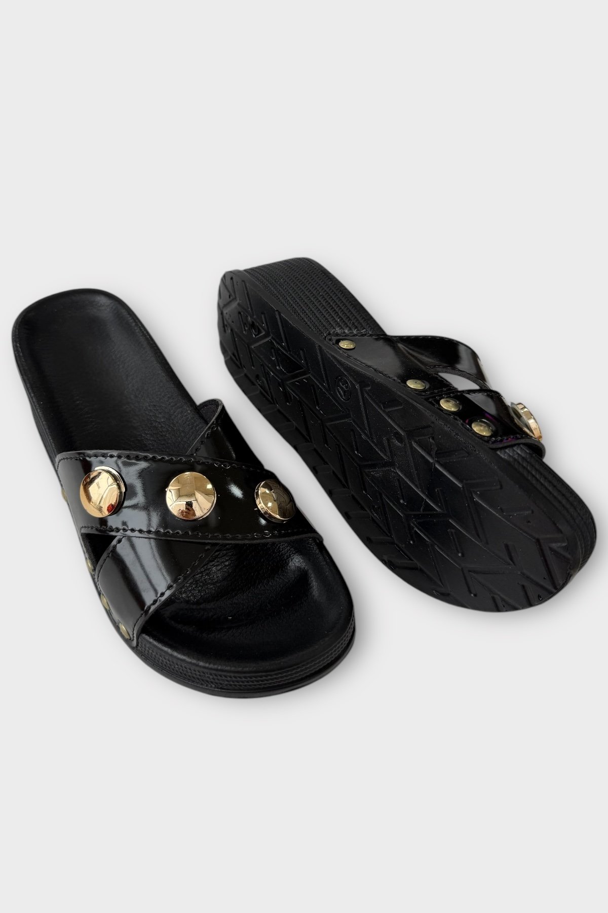 Kadın Günlük Terlik Şık Ortopedik Yazlık Ev Plaj Tatil İş Terliği SİYAH - Görsel 5