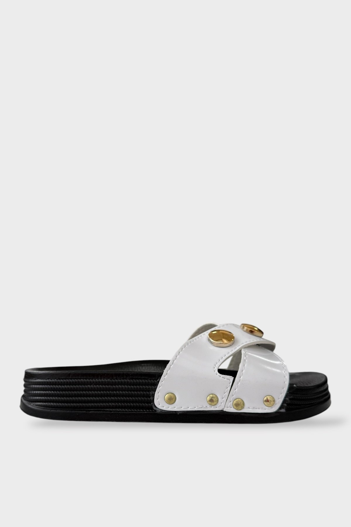 Kadın Günlük Terlik Çapraz Şık Ortopedik Yazlık Ev Plaj Tatil İş Terliği BEYAZ - Görsel 2