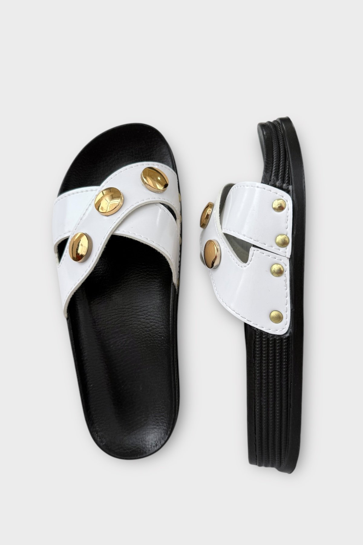 Kadın Günlük Terlik Çapraz Şık Ortopedik Yazlık Ev Plaj Tatil İş Terliği BEYAZ - Görsel 7