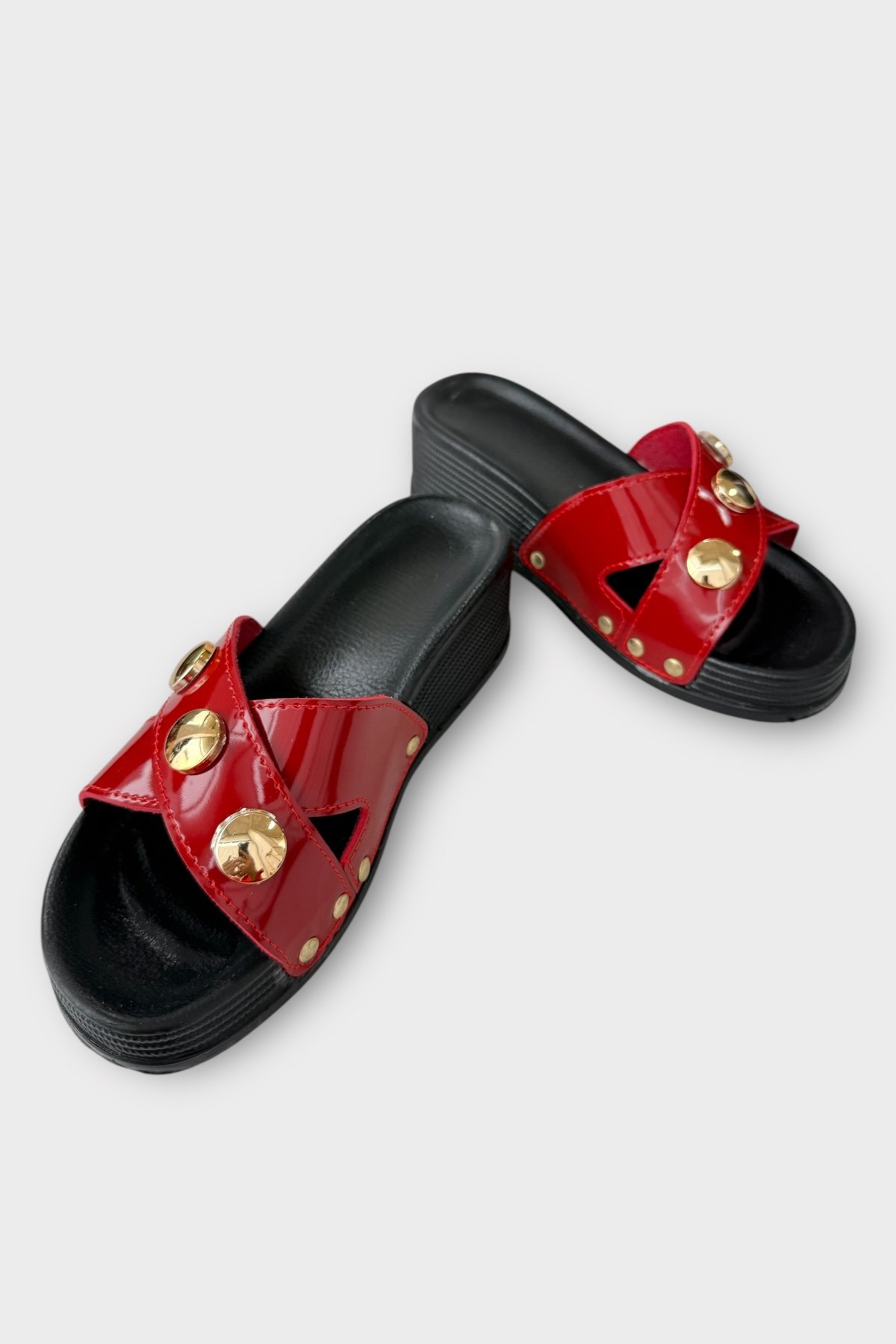 Kadın Günlük Terlik Şık Ortopedik Yazlık Ev Plaj Tatil İş Terliği KIRMIZI - Görsel 4