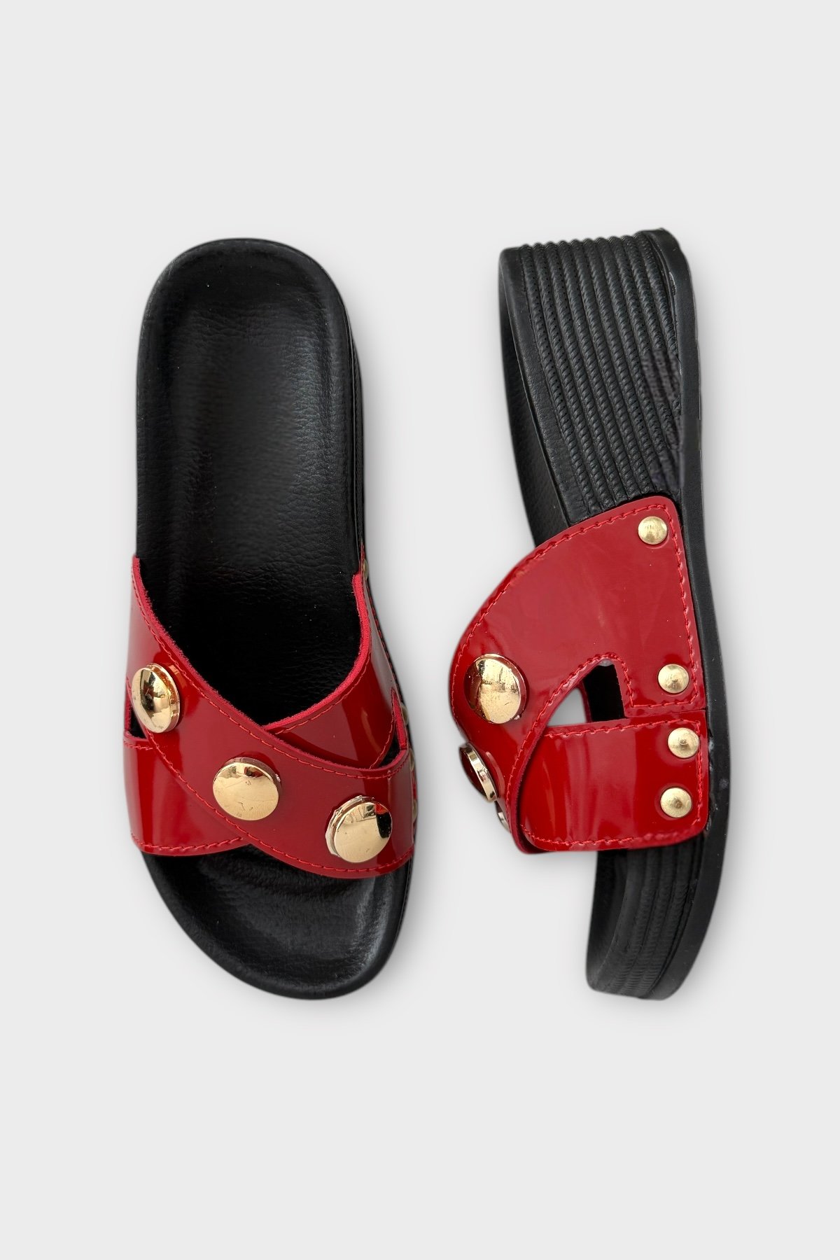 Kadın Günlük Terlik Şık Ortopedik Yazlık Ev Plaj Tatil İş Terliği KIRMIZI - Görsel 7