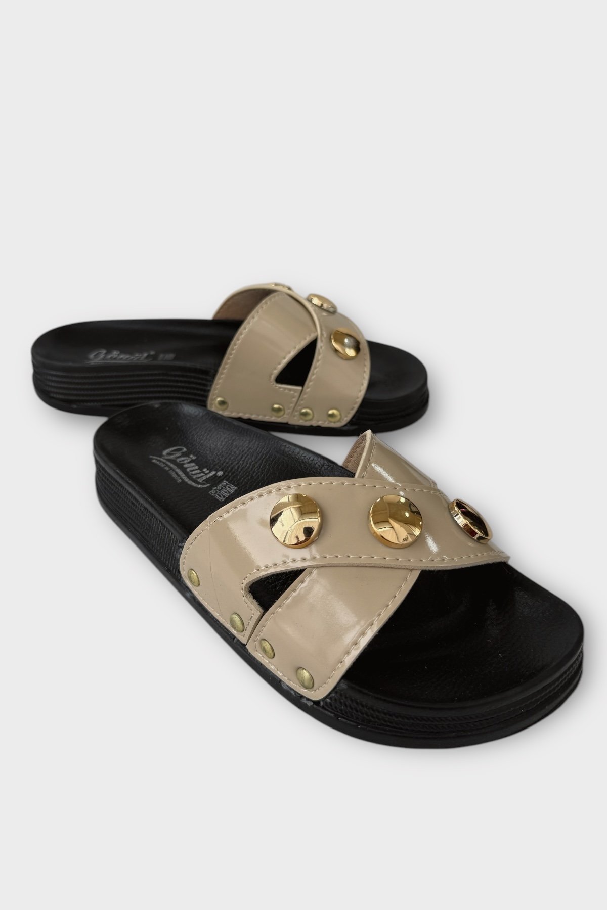 Kadın Günlük Terlik Çapraz Şık Ortopedik Yazlık Ev Plaj Tatil İş Terliği BEJ - Görsel 3