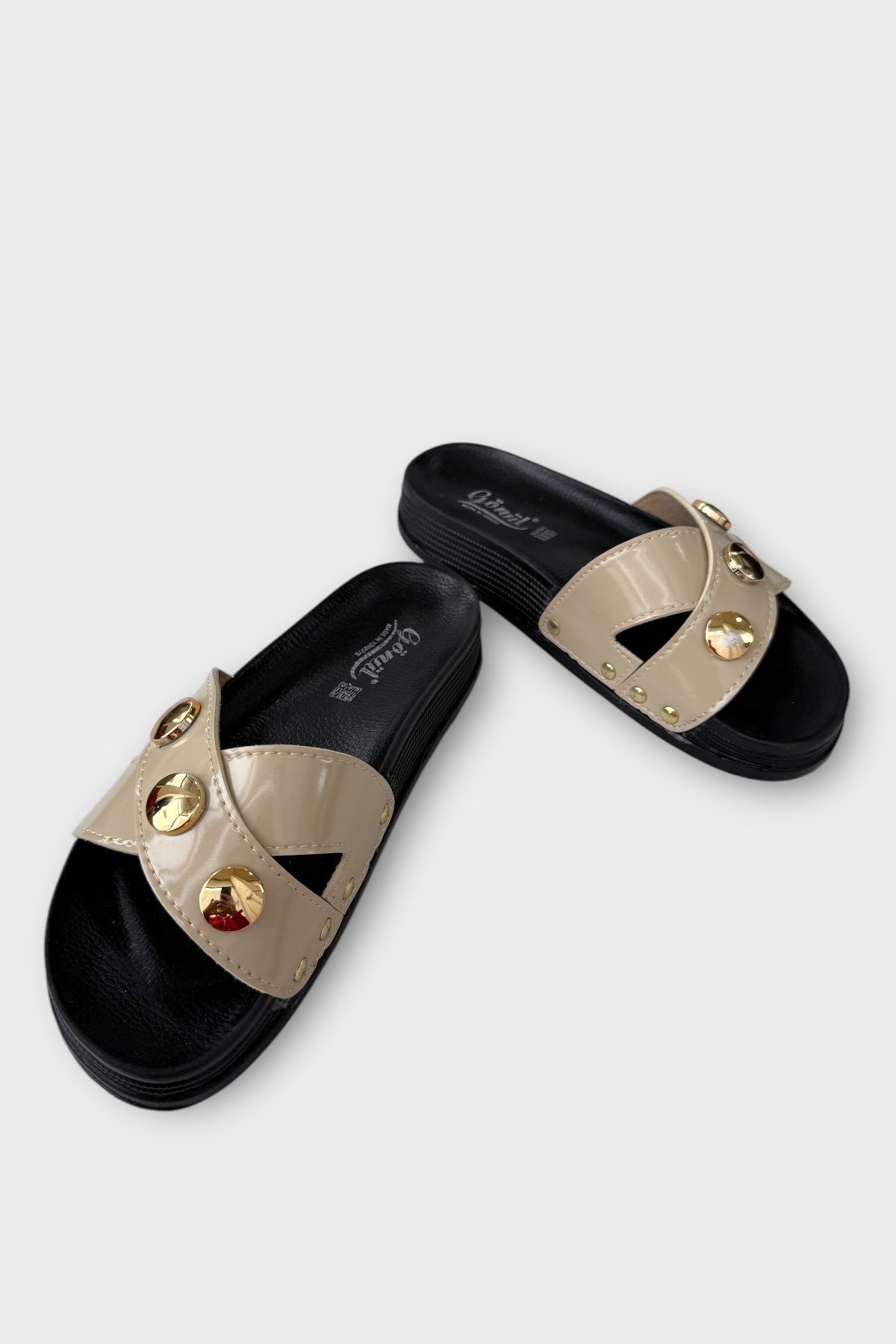 Kadın Günlük Terlik Çapraz Şık Ortopedik Yazlık Ev Plaj Tatil İş Terliği BEJ - Görsel 4