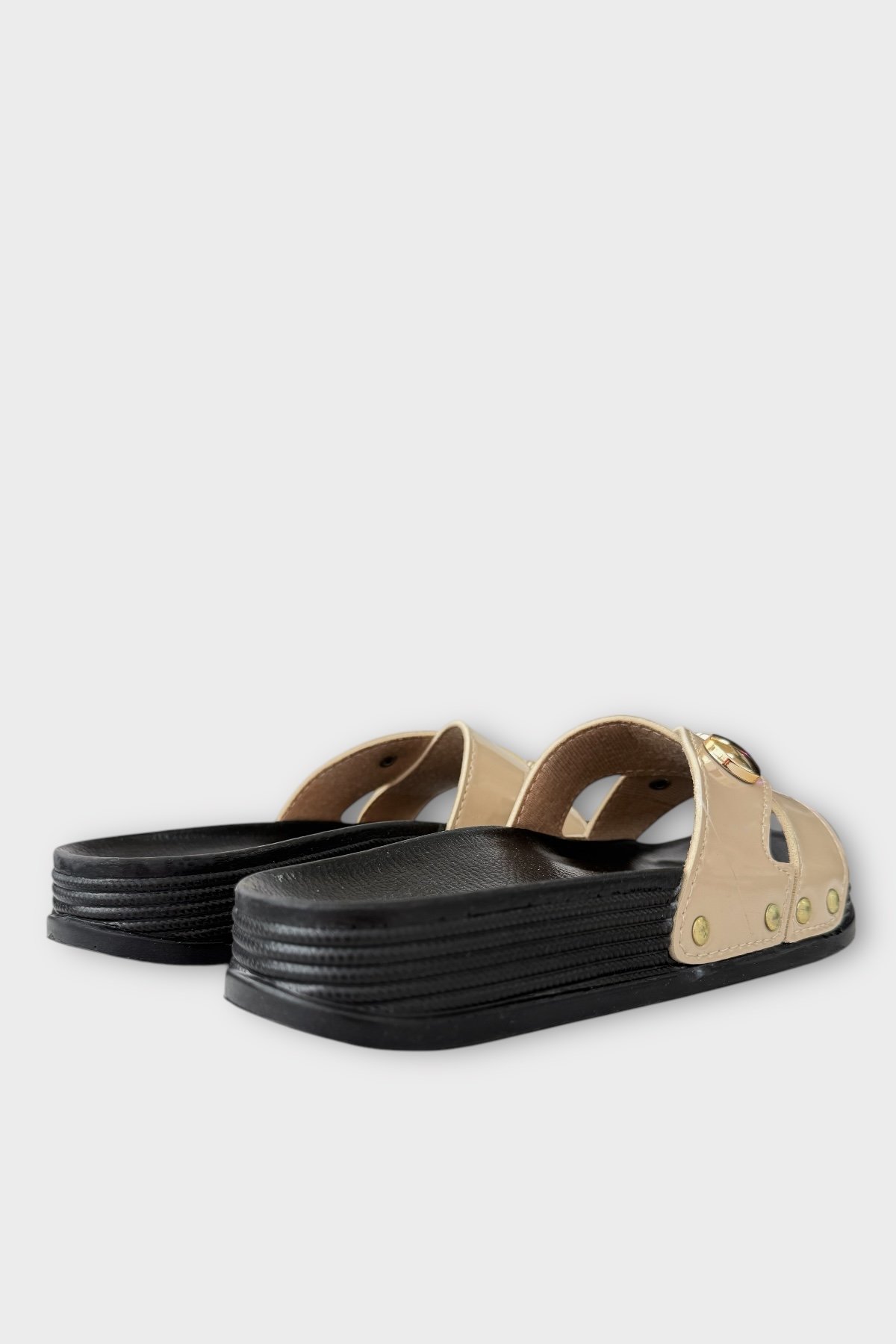 Kadın Günlük Terlik Çapraz Şık Ortopedik Yazlık Ev Plaj Tatil İş Terliği BEJ - Görsel 6