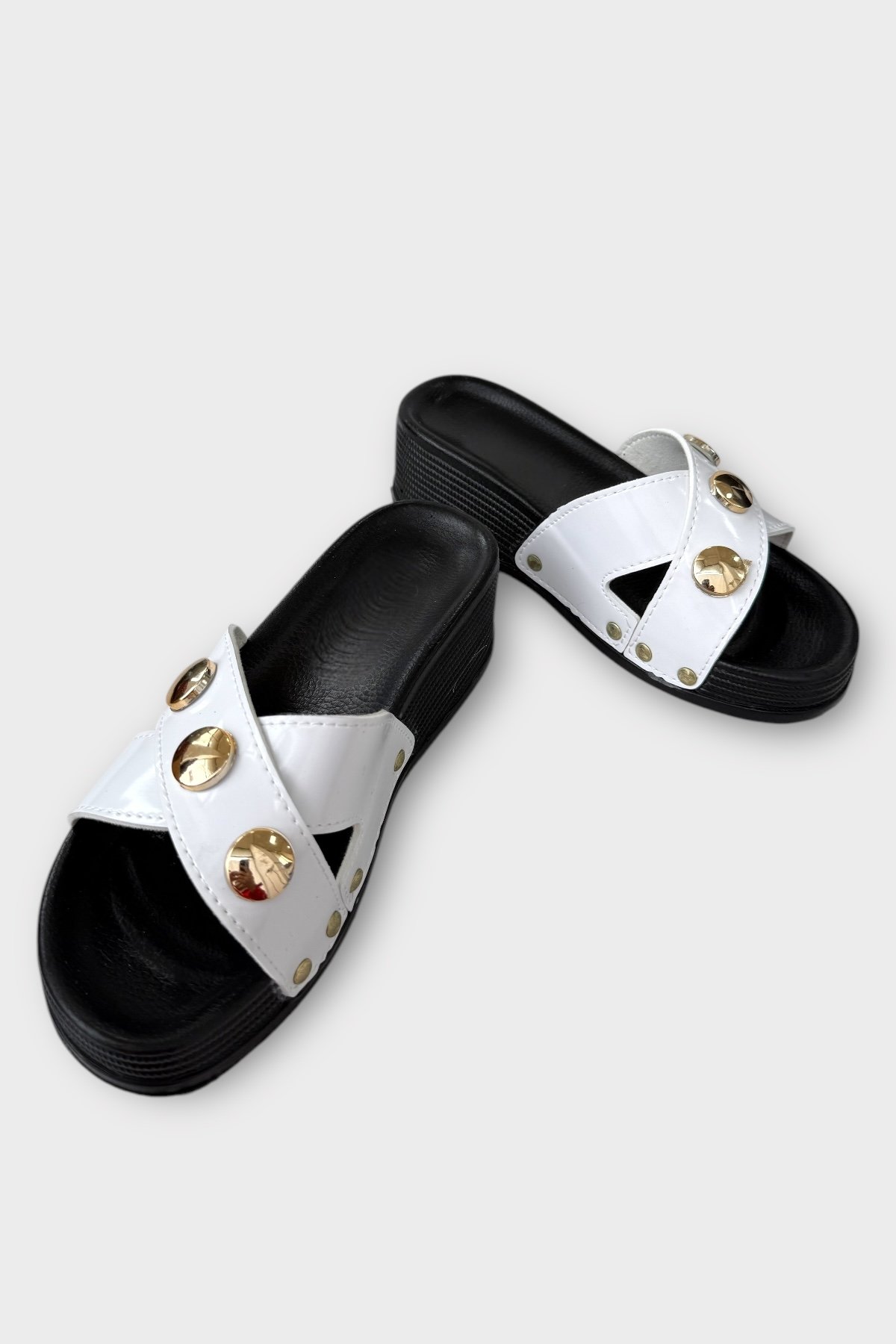 Kadın Günlük Terlik Şık Ortopedik Yazlık Ev Plaj Tatil İş Terliği BEYAZ - Görsel 4