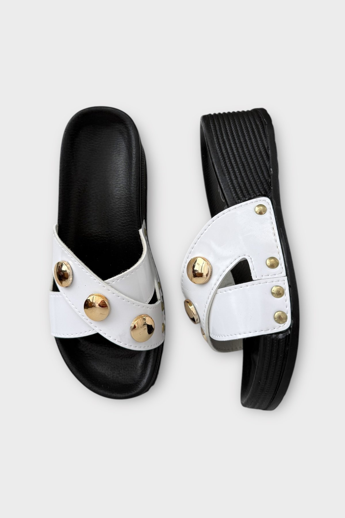 Kadın Günlük Terlik Şık Ortopedik Yazlık Ev Plaj Tatil İş Terliği BEYAZ - Görsel 7