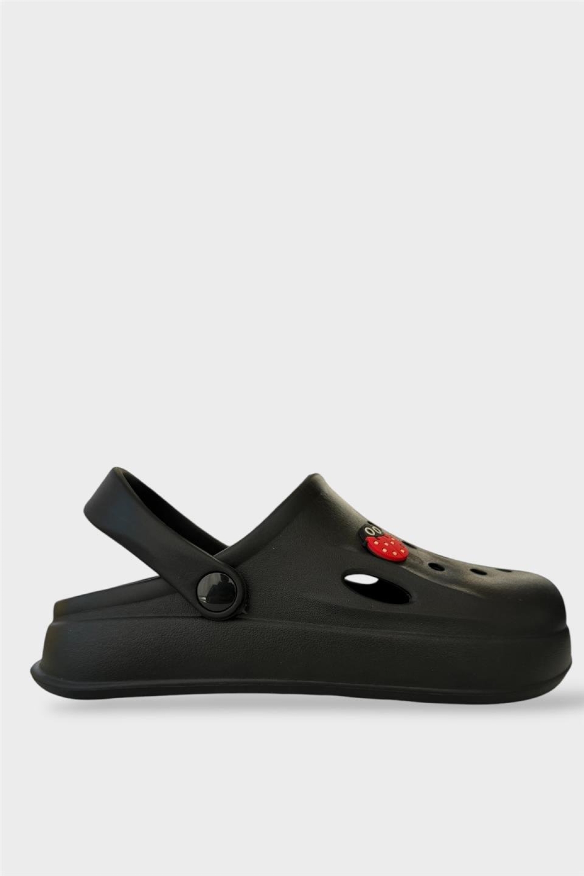 Kadın Comfort Uğur Böceği Tokalı Medikal Hemşire Sabo Terlik SİYAH - Görsel 2