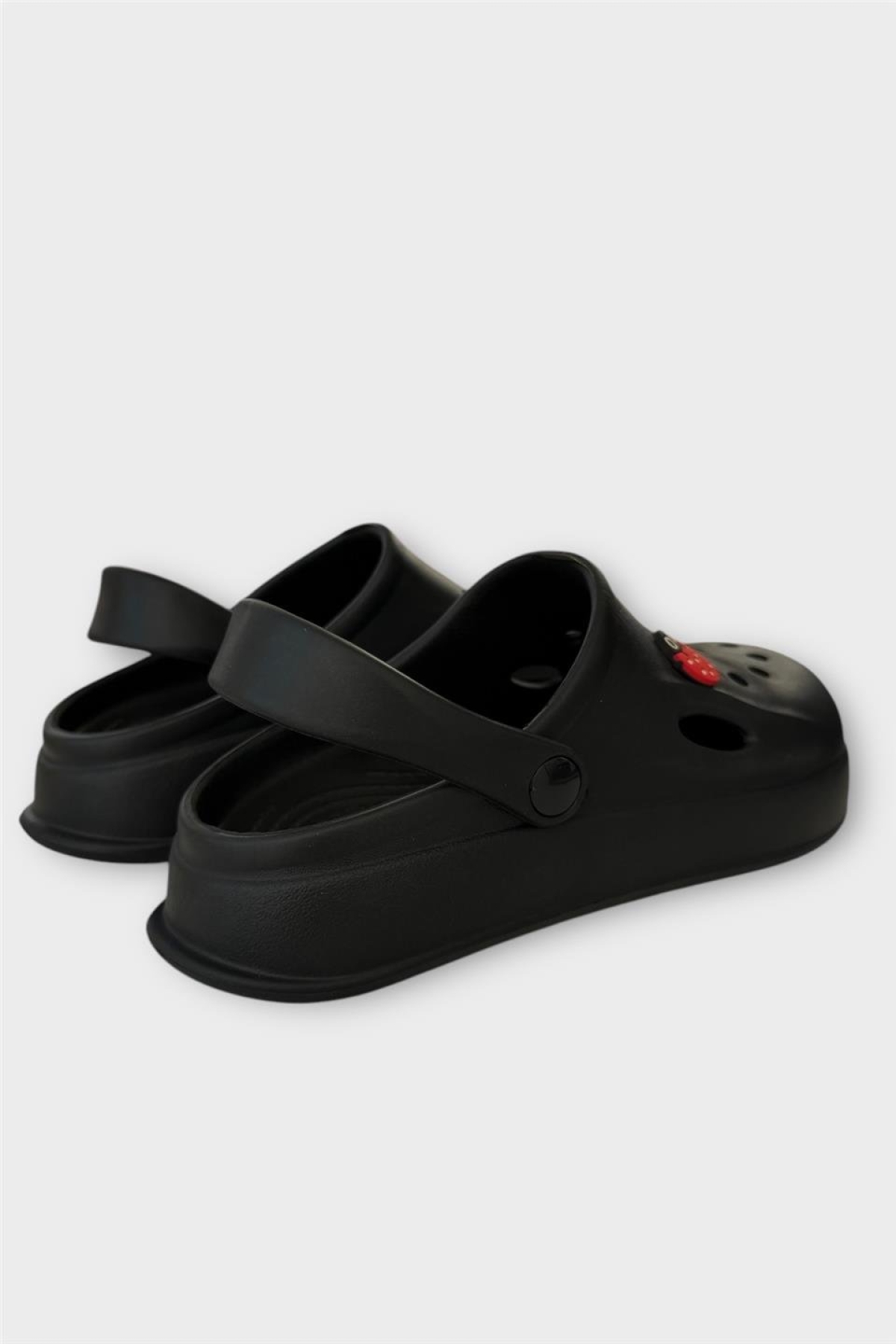 Kadın Comfort Uğur Böceği Tokalı Medikal Hemşire Sabo Terlik SİYAH - Görsel 6