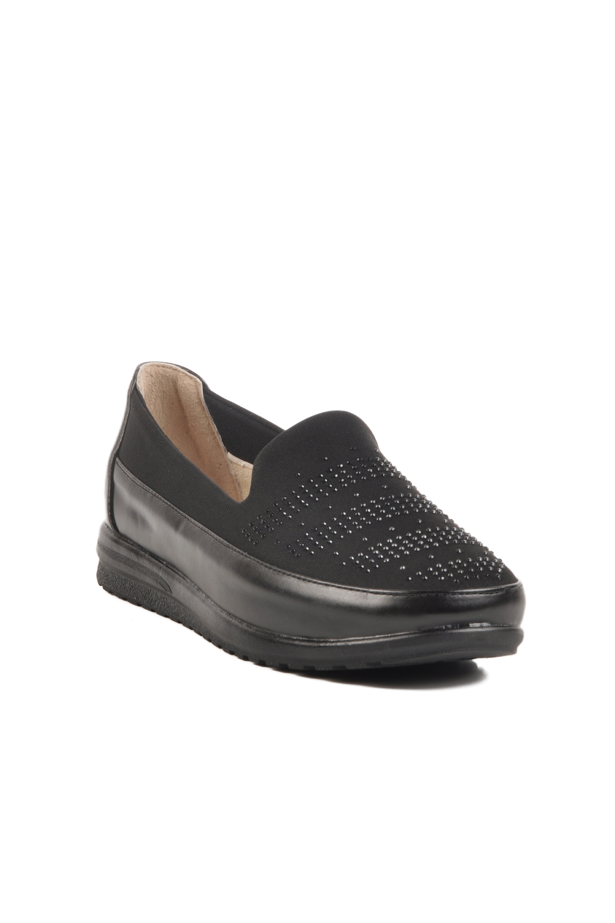 Siyah Hakiki Deri Jel Taban Anatomik Kadın Casual Ayakkabı 227 Z - Görsel 4