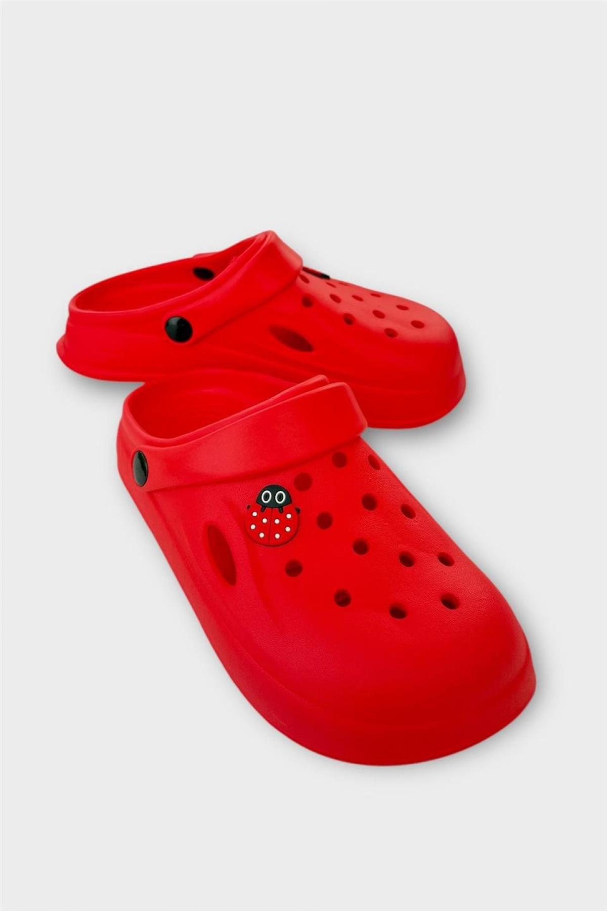 Kadın Comfort Uğur Böceği Tokalı Medikal Hemşire Sabo Terlik KIRMIZI - Görsel 3