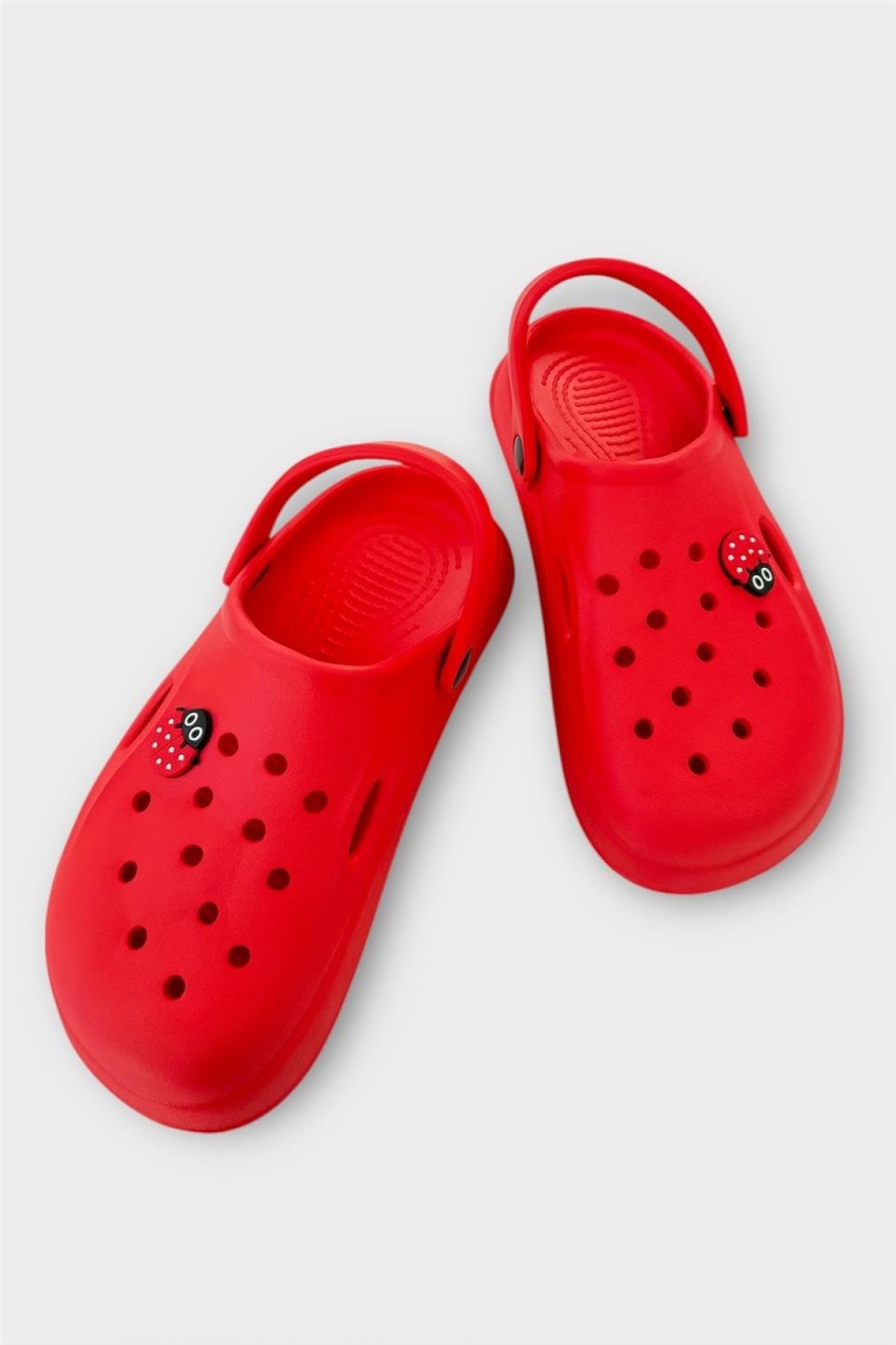 Kadın Comfort Uğur Böceği Tokalı Medikal Hemşire Sabo Terlik KIRMIZI - Görsel 5