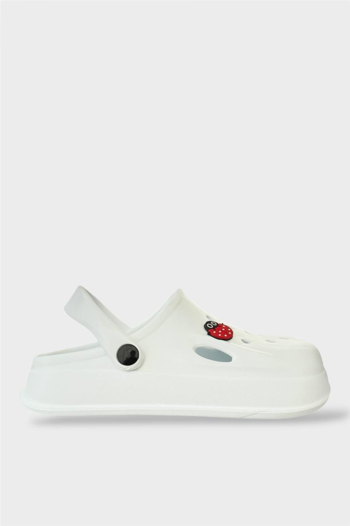 Kadın Comfort Uğur Böceği Tokalı Medikal Hemşire Sabo Terlik BEYAZ - Görsel 2