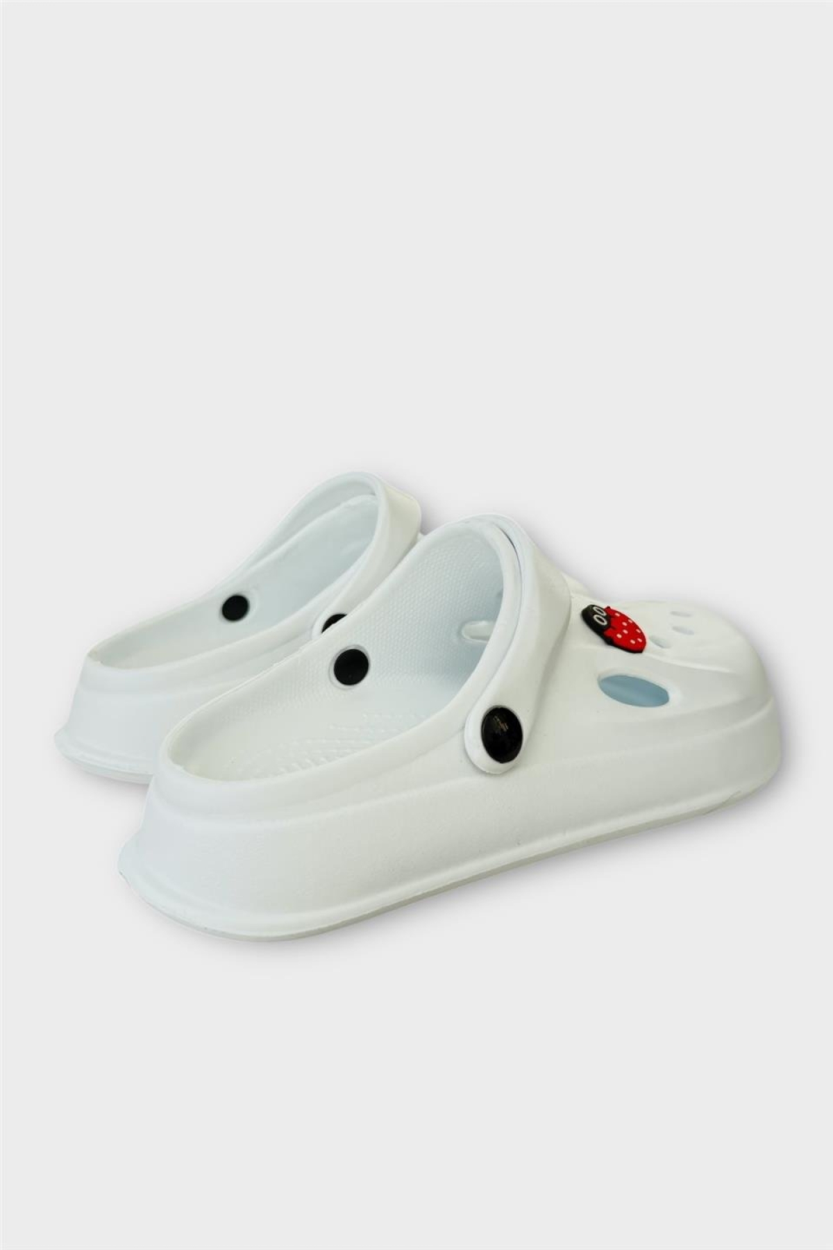 Kadın Comfort Uğur Böceği Tokalı Medikal Hemşire Sabo Terlik BEYAZ - Görsel 6