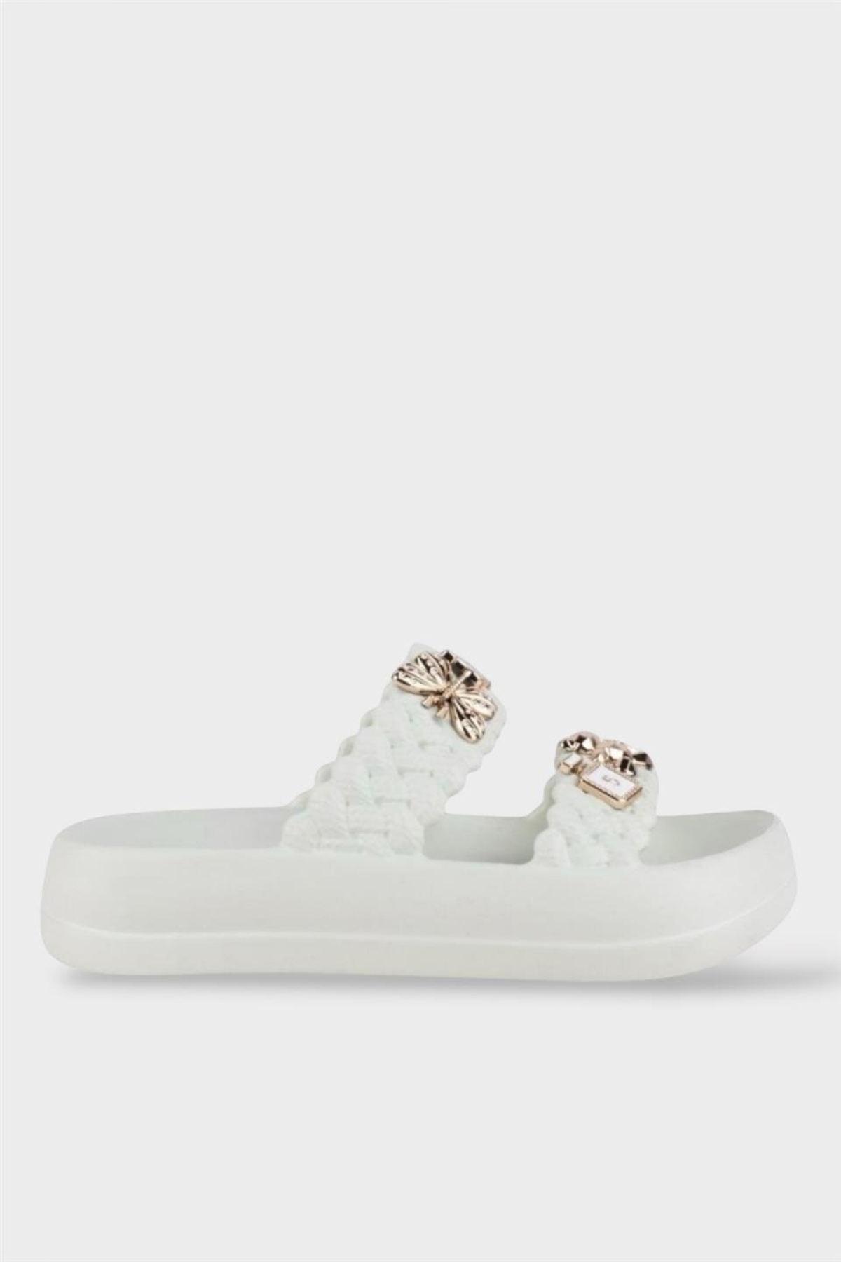 Kadın Taşlı Şık Rahat Konforlu Günlük Terlik SU YEŞİLİ - Görsel 2