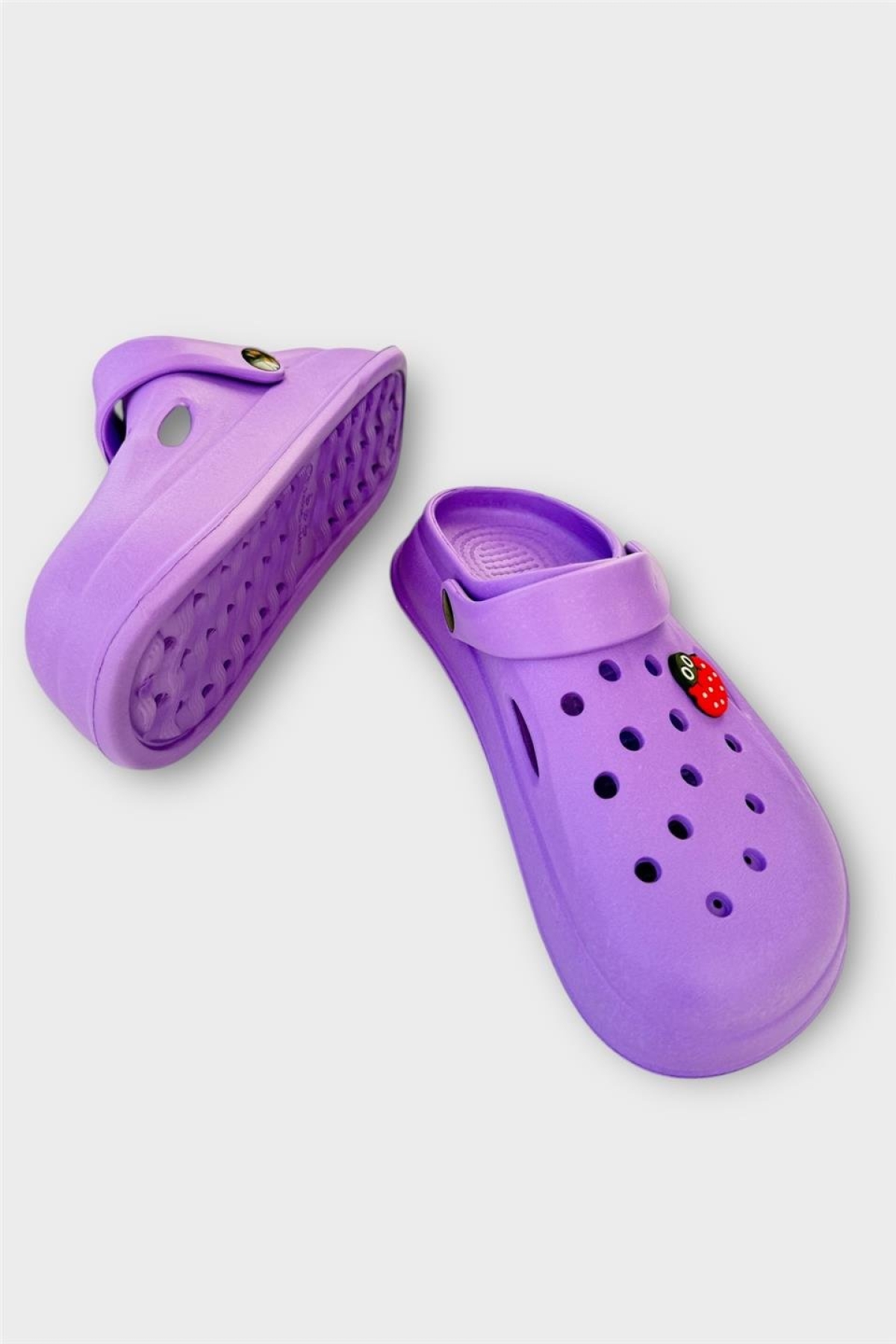 Kadın Comfort Uğur Böceği Tokalı Medikal Hemşire Sabo Terlik MOR - Görsel 4