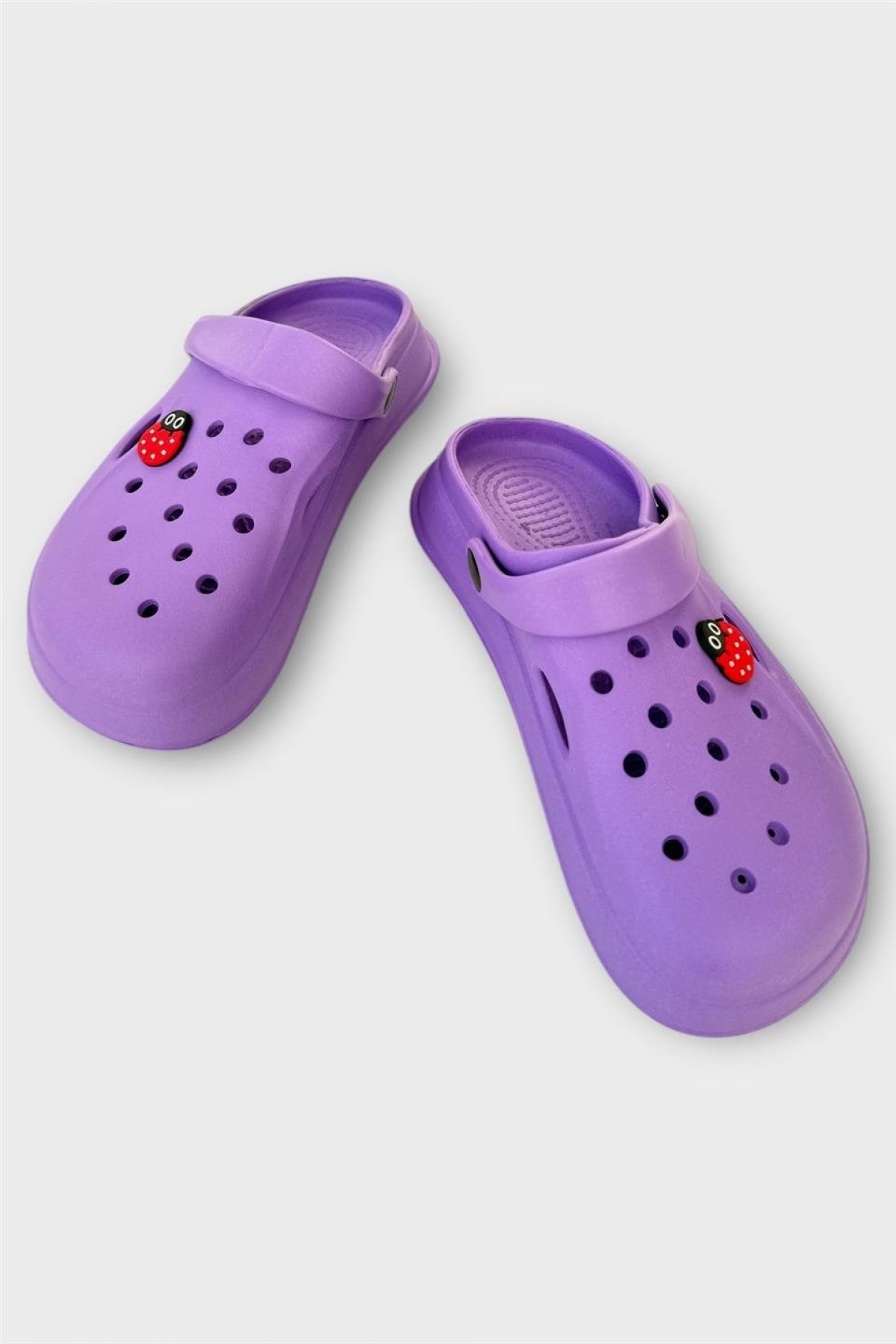 Kadın Comfort Uğur Böceği Tokalı Medikal Hemşire Sabo Terlik MOR - Görsel 5