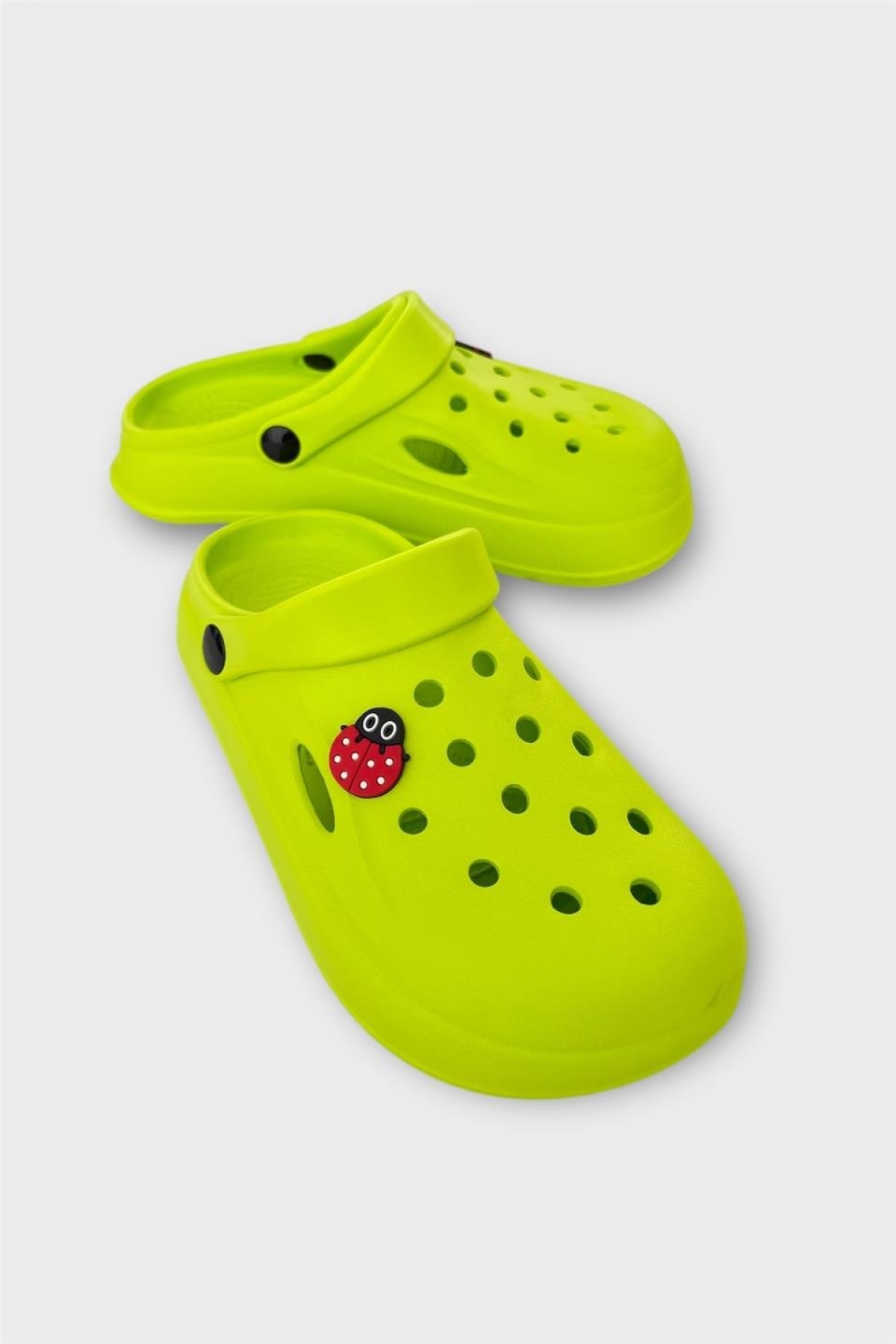 Kadın Comfort Uğur Böceği Tokalı Medikal Hemşire Sabo Terlik YEŞİL - Görsel 3