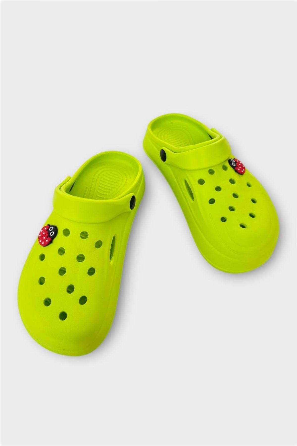 Kadın Comfort Uğur Böceği Tokalı Medikal Hemşire Sabo Terlik YEŞİL - Görsel 5