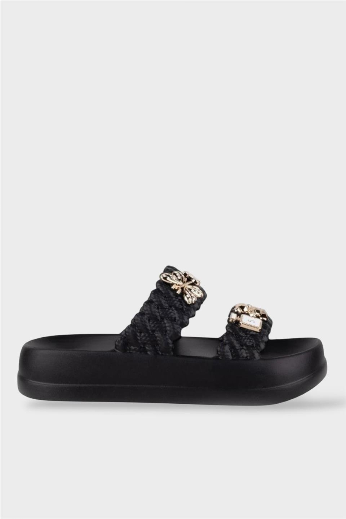 Kadın Taşlı Şık Rahat Konforlu Günlük Terlik SİYAH - Görsel 2
