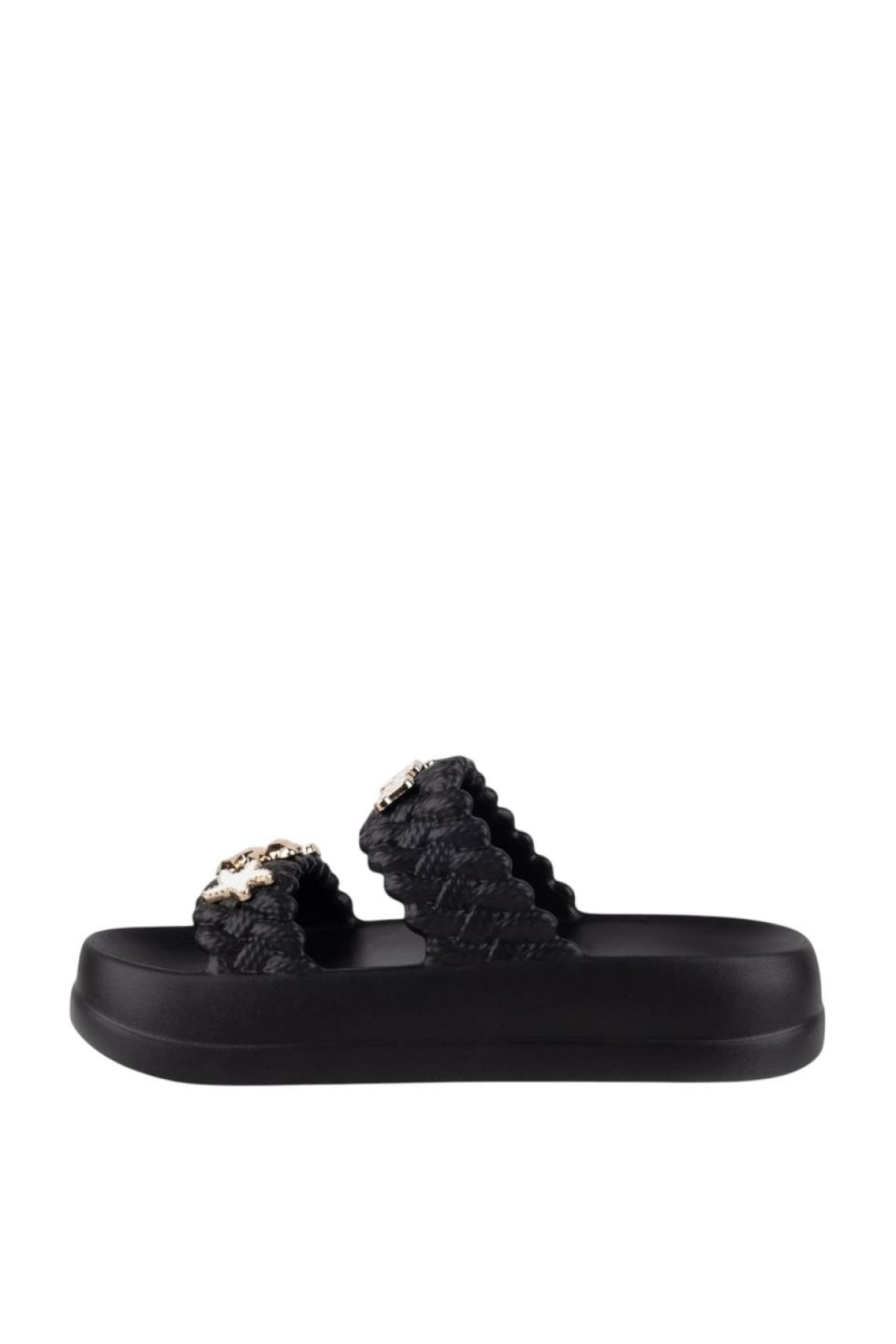Kadın Taşlı Şık Rahat Konforlu Günlük Terlik SİYAH - Görsel 3