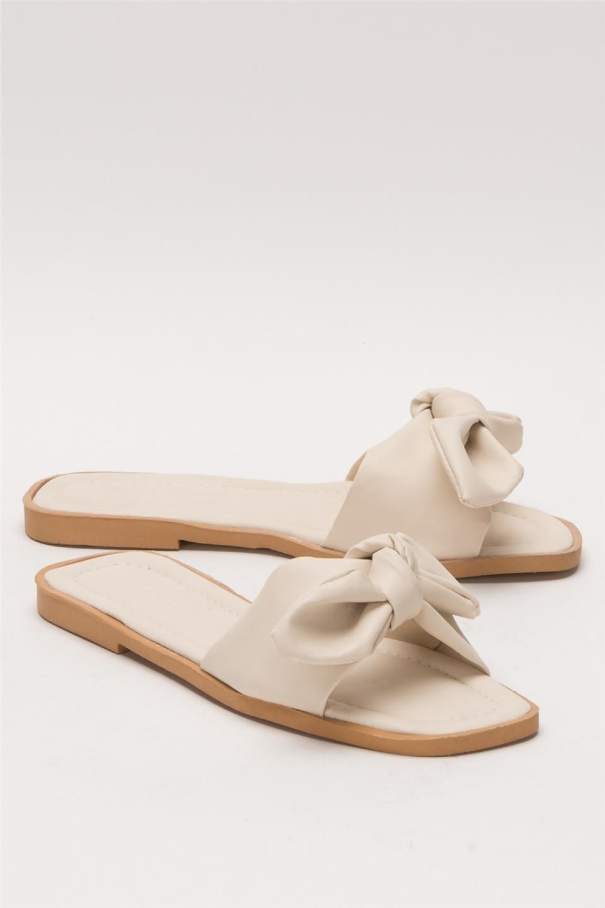 Kadın Fiyonklu Günlük YazlıkTerlik KREM - Görsel 3