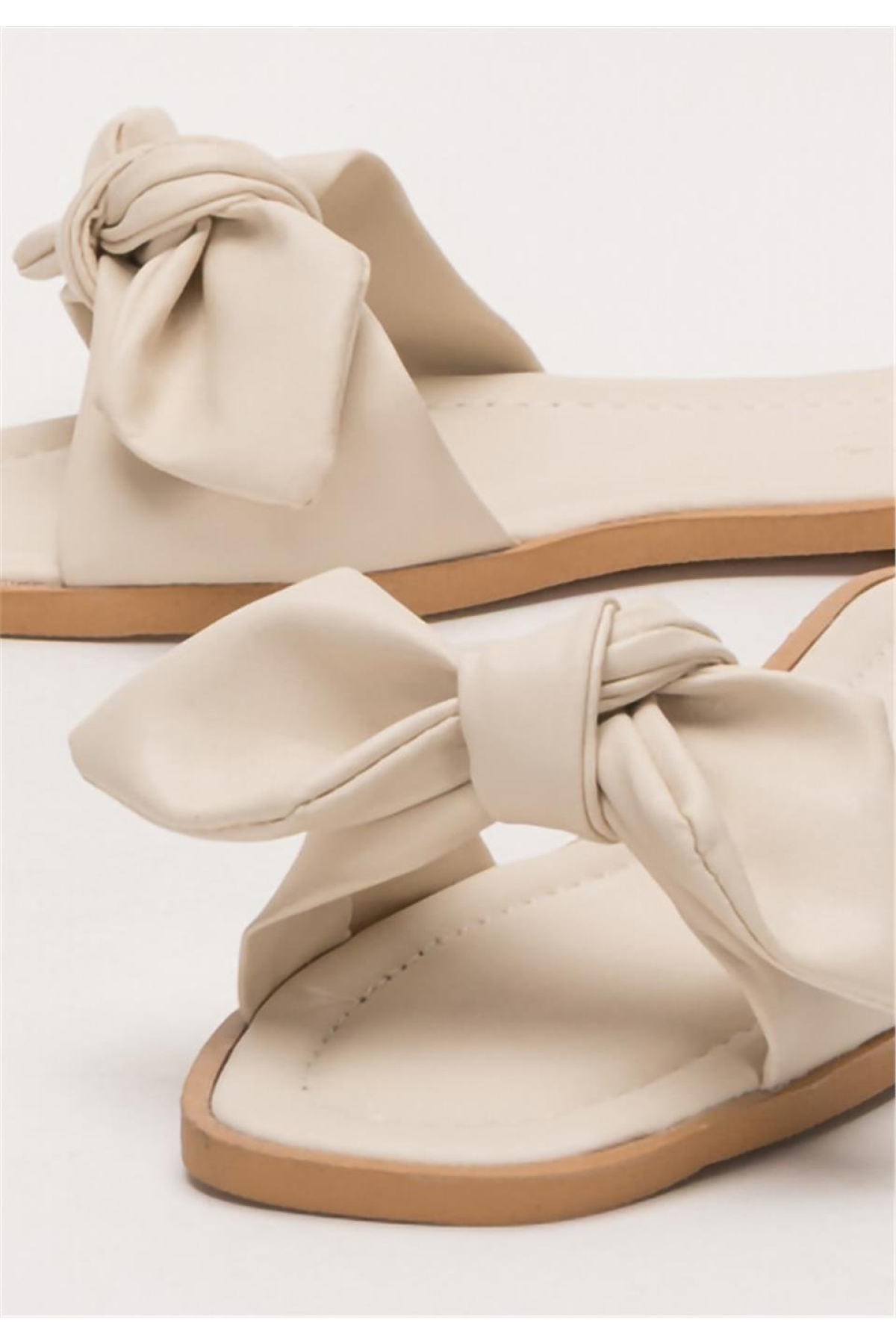 Kadın Fiyonklu Günlük YazlıkTerlik KREM - Görsel 6