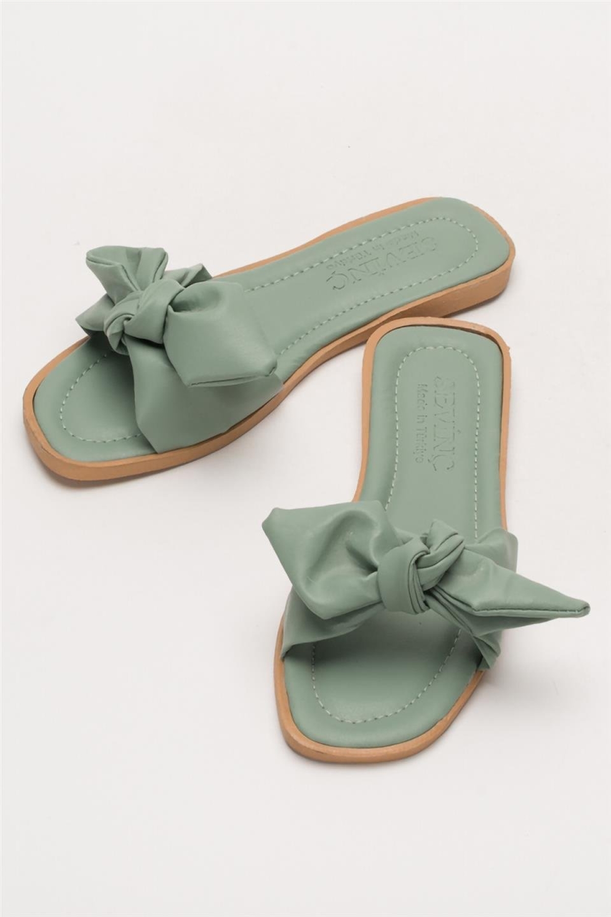 Kadın Fiyonklu Günlük YazlıkTerlik YEŞİL - Görsel 8