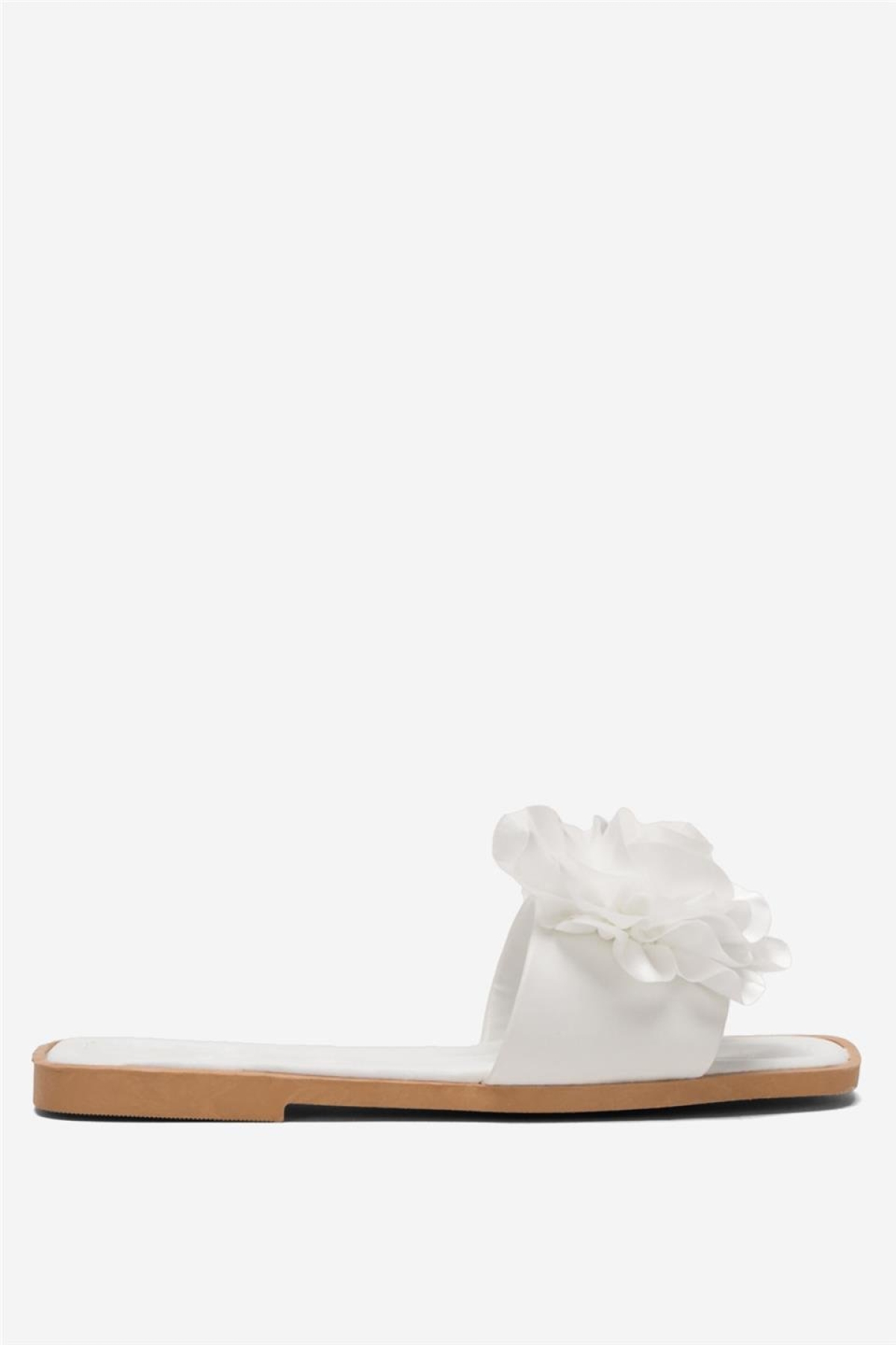 Kadın Gül Çicekli Hediyelik Bohçalık Çeyizlik Terlik BEYAZ - Görsel 2