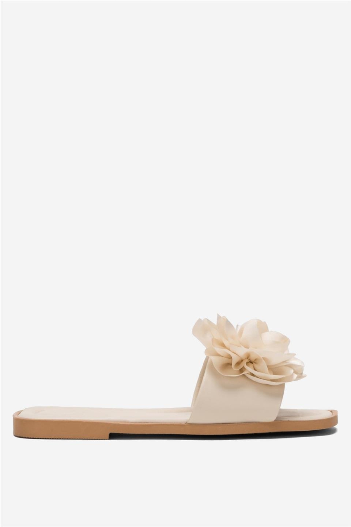 Kadın Gül Çicekli Hediyelik Bohçalık Çeyizlik Terlik KREM - Görsel 2