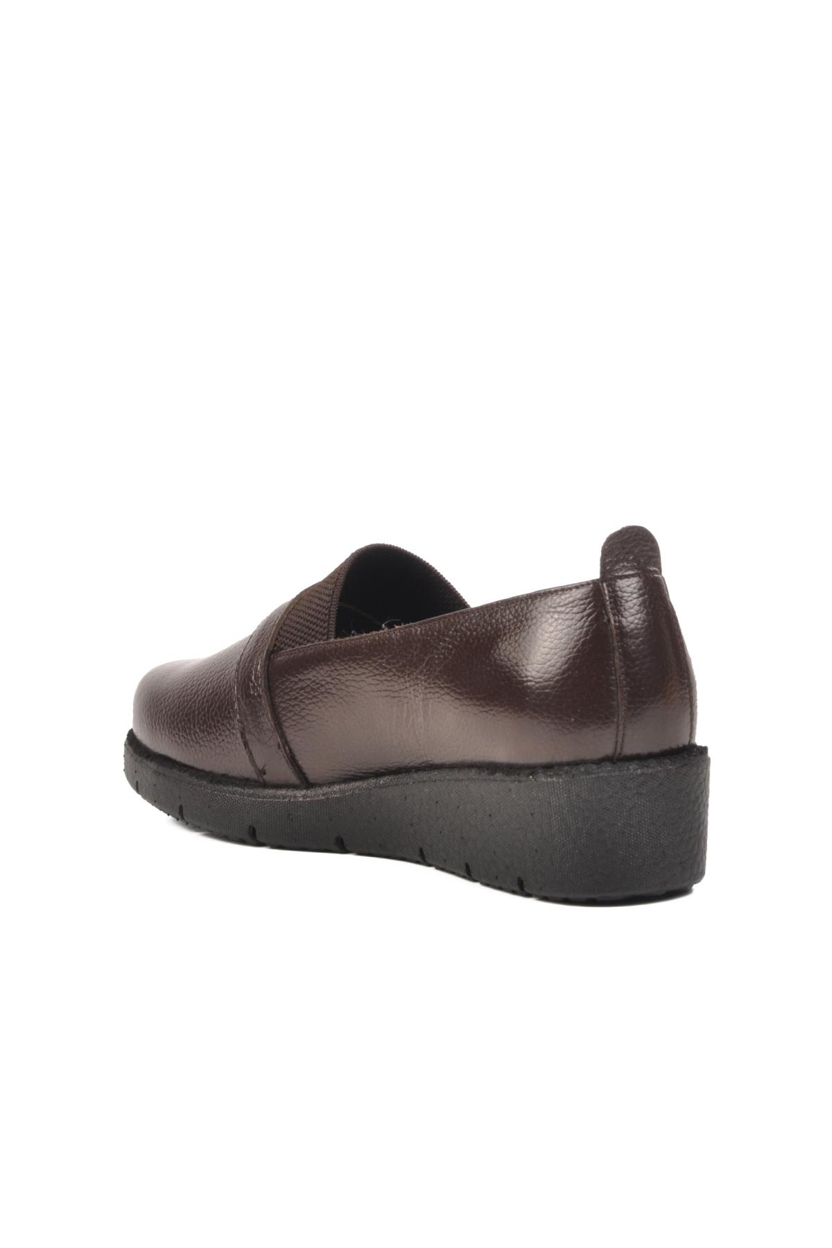BB0114 Z Kahve Hakiki Deri Kadın Günlük Ayakkabı - Görsel 5