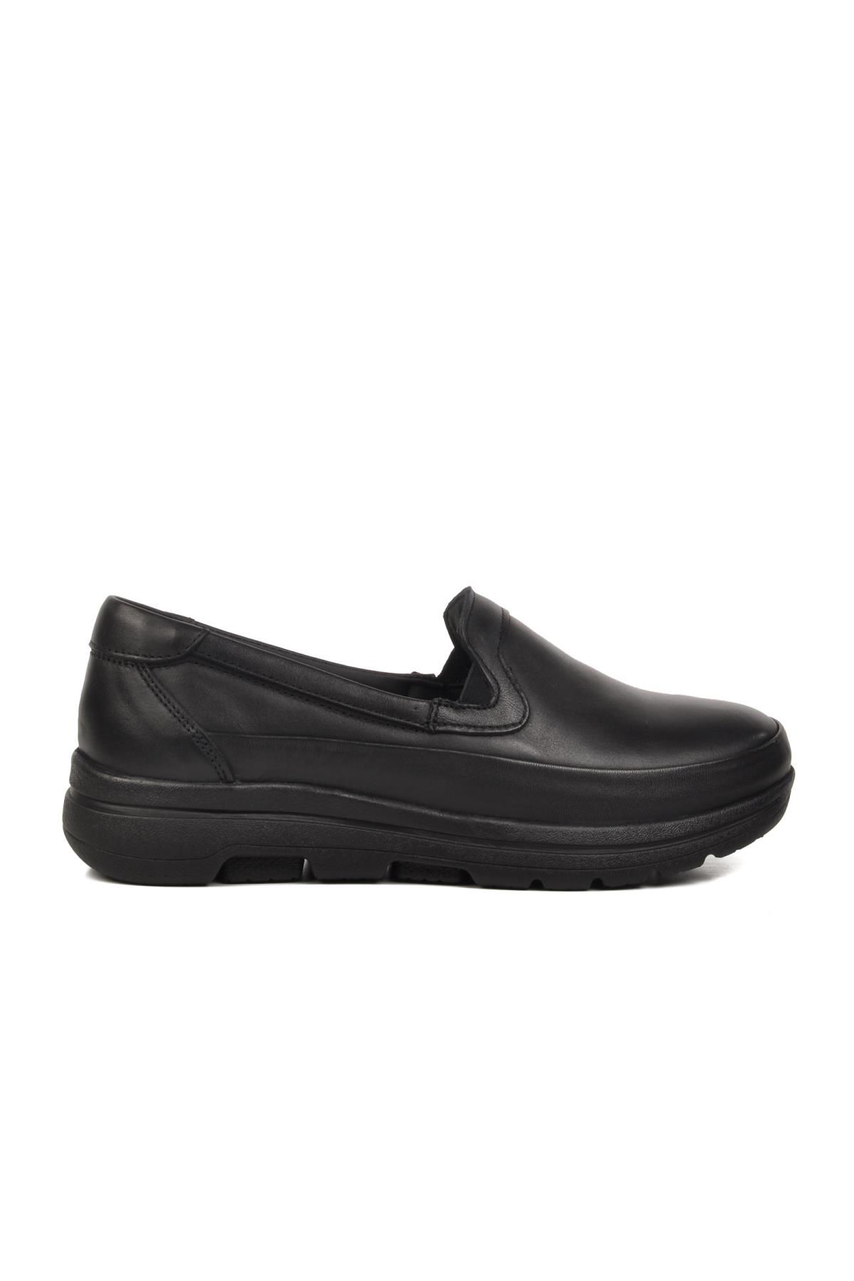 Siyah Hakiki Deri Kadın Günlük Ayakkabı 1049 Z - Görsel 4
