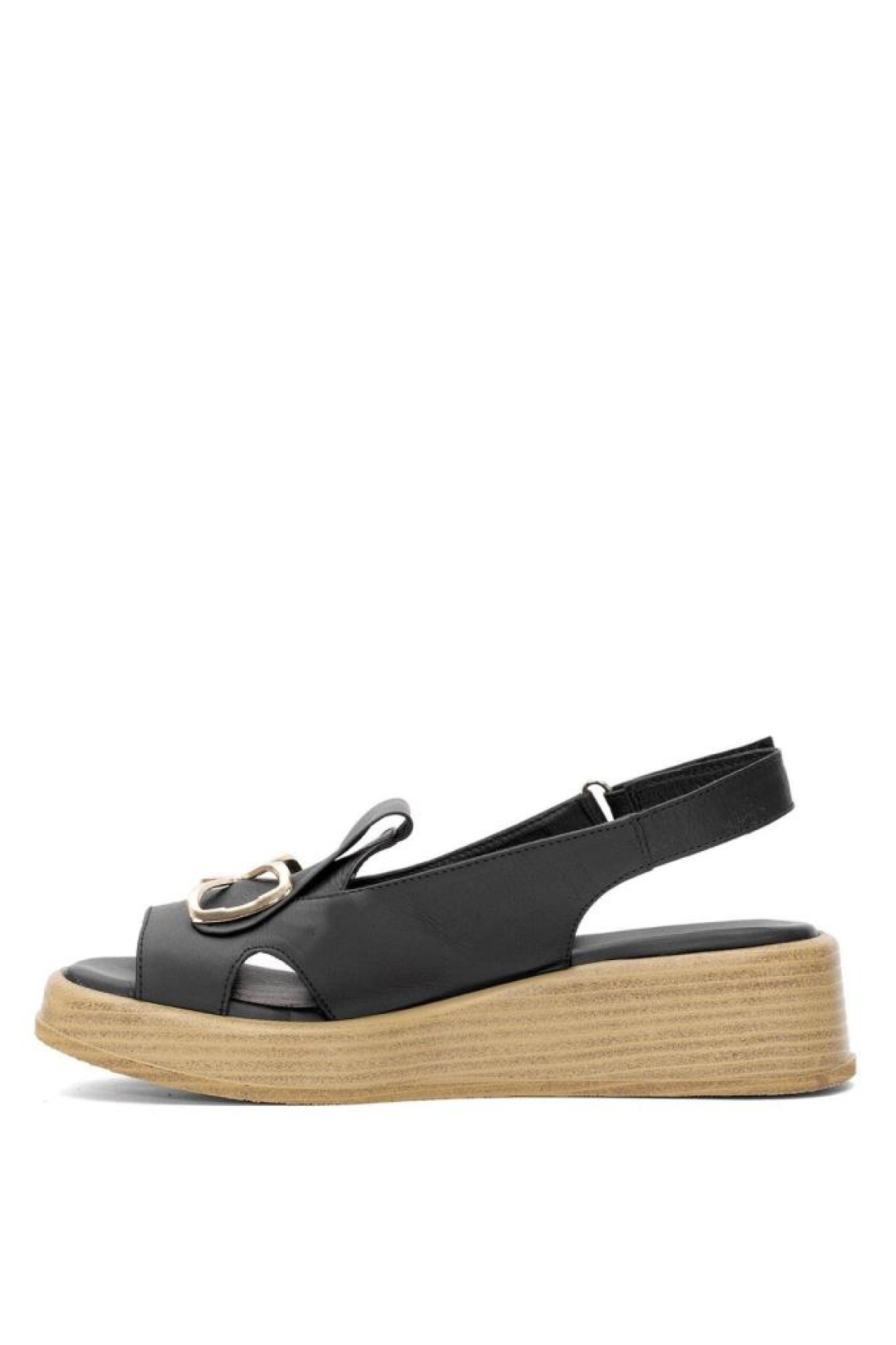 D25YS-2780 Kadın Hakiki Deri Düz Sandalet - Görsel 4