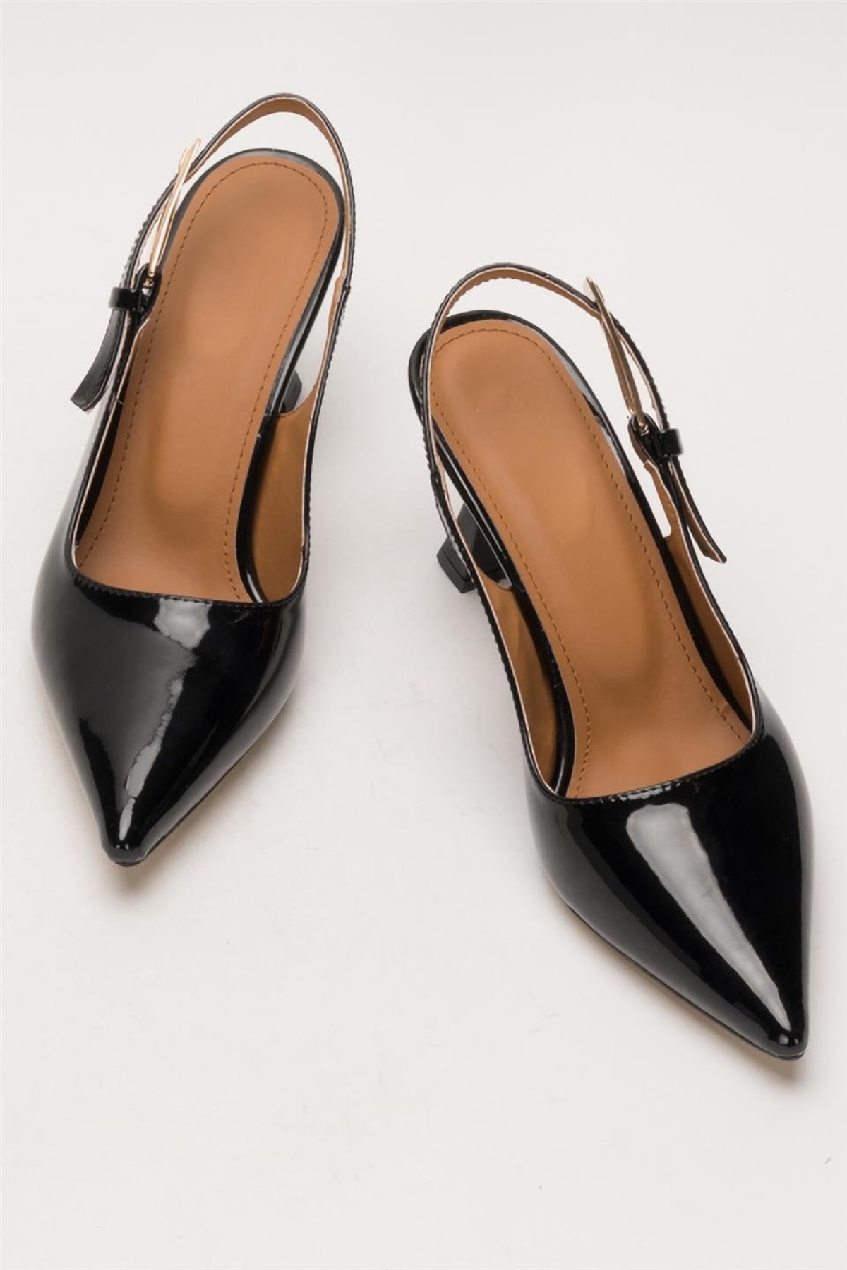 Kadın Sivri Burun Arkası Açık 8 Cm Topuklu Ayakkabı SİYAH - Görsel 7