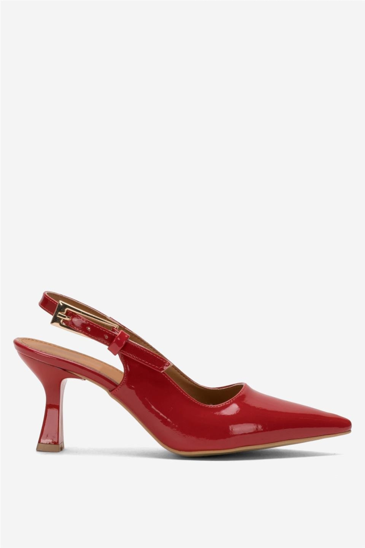 Kadın Sivri Burun Arkası Açık 8 Cm Topuklu Ayakkabı KIRMIZI - Görsel 2